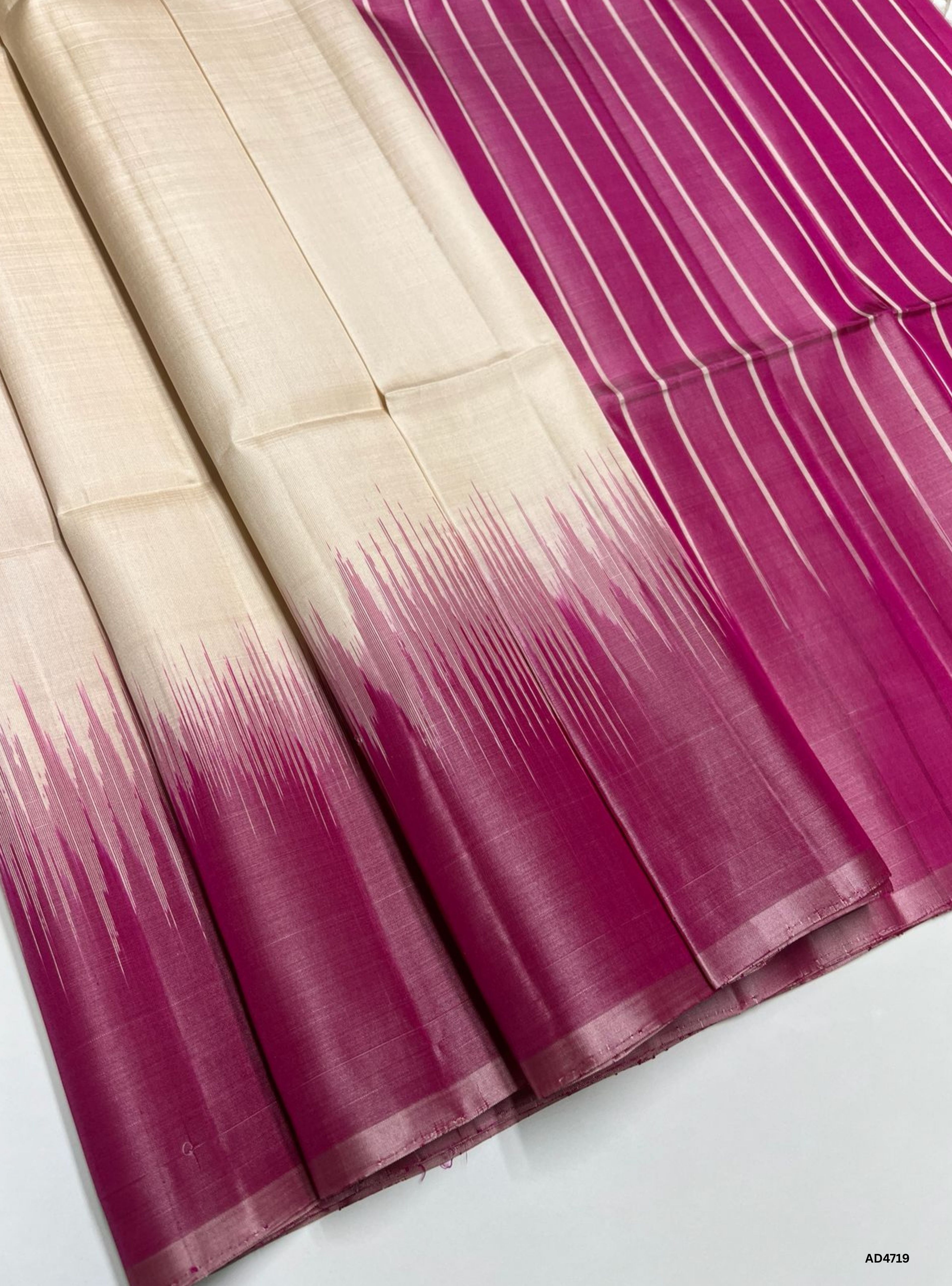 Rani Pink & Purple - Contrast Plain Soft Silk Saree (Copy)