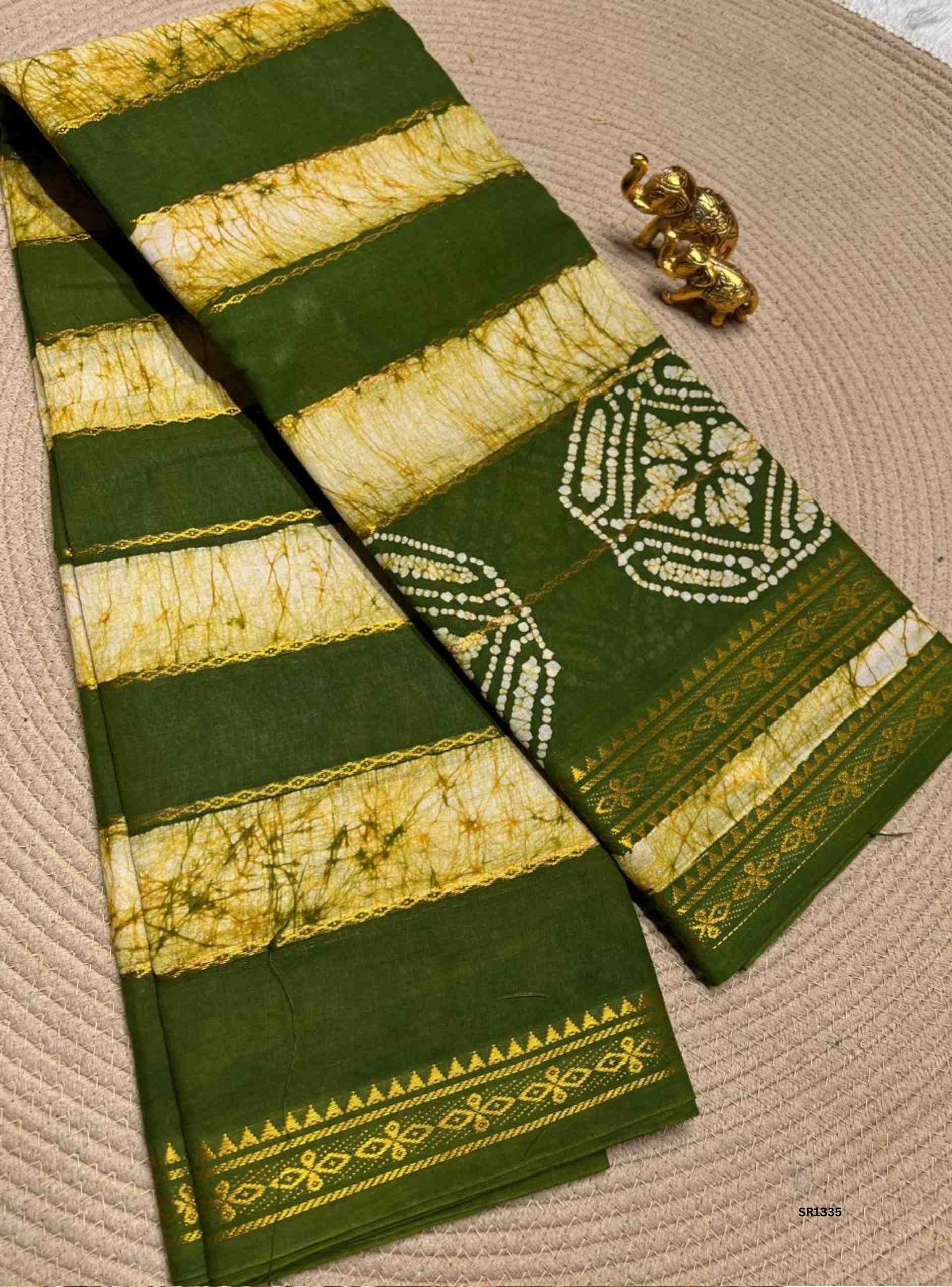 Green - Velthaari X Bandhini Cotton Saree