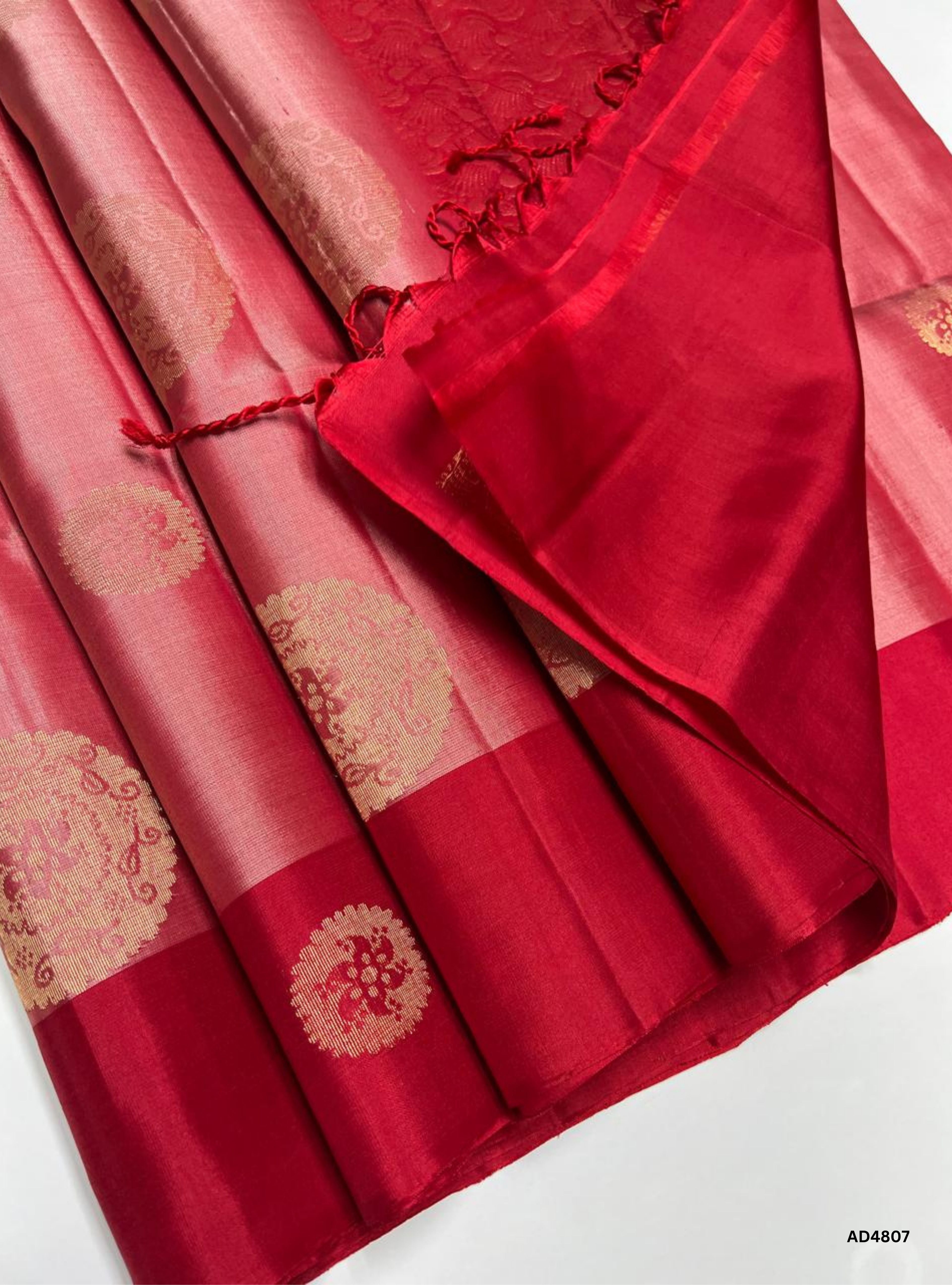 Pink & Red - Soft Silk Saree
