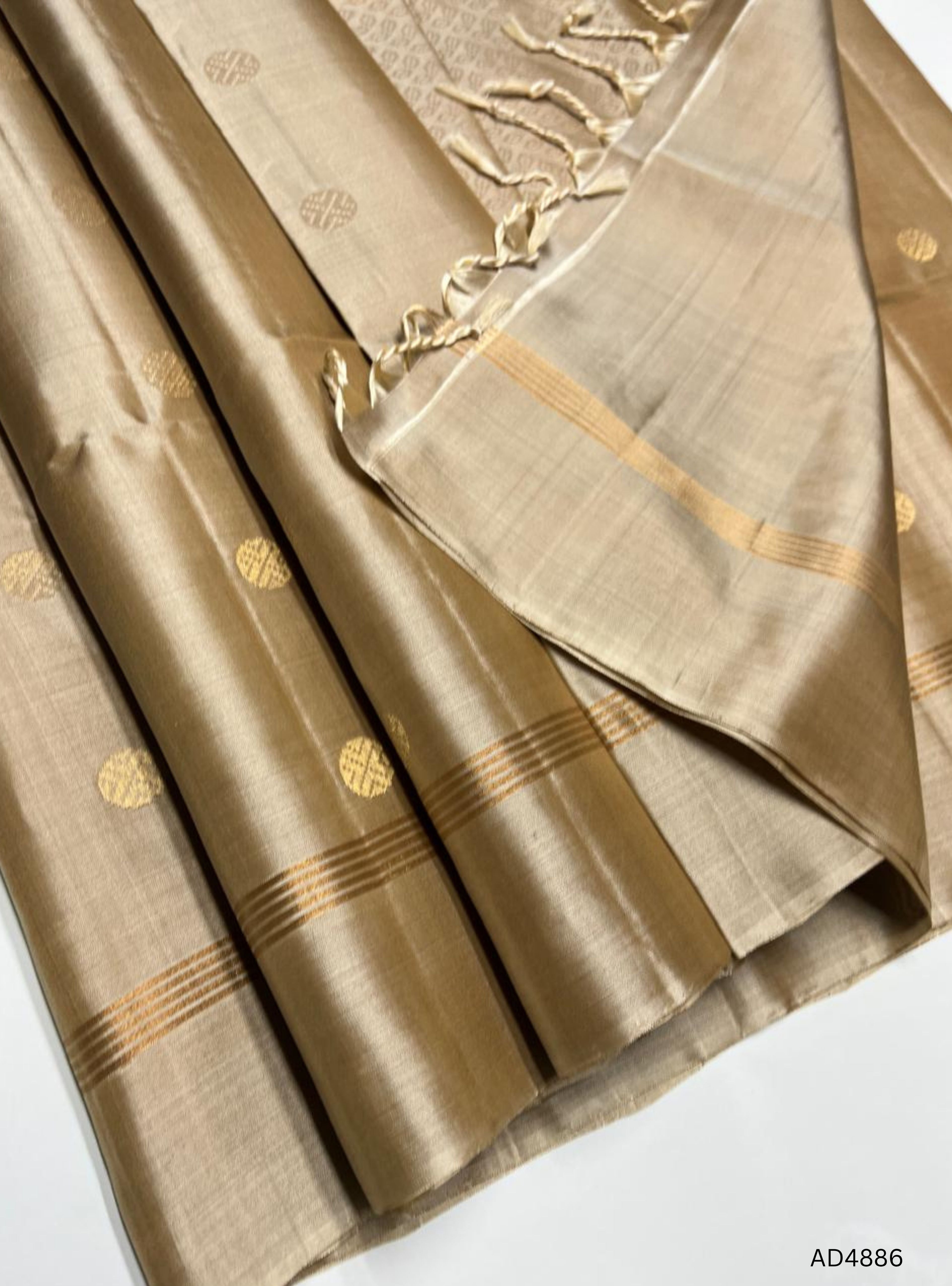 Beige - Soft Silk Saree