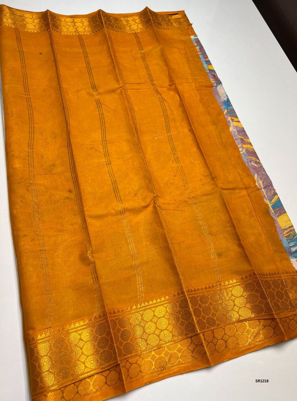 Yellow - Marble Print Chungudi Cotton
