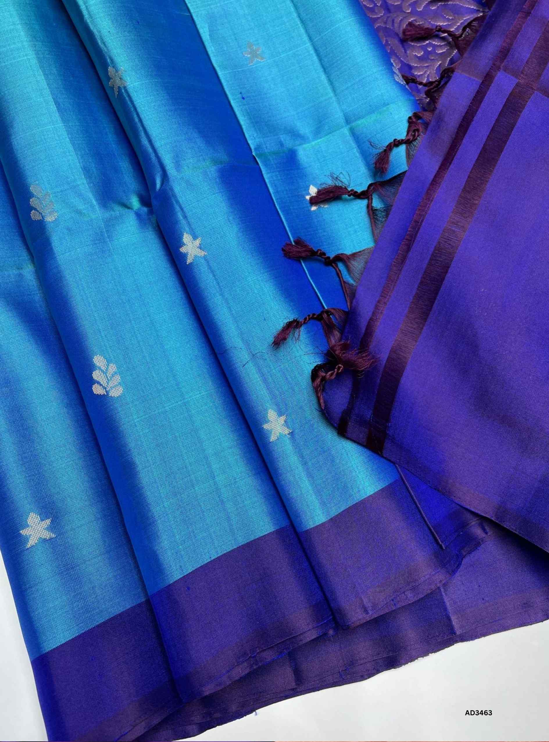 Blue & Purple - Soft Silk Saree