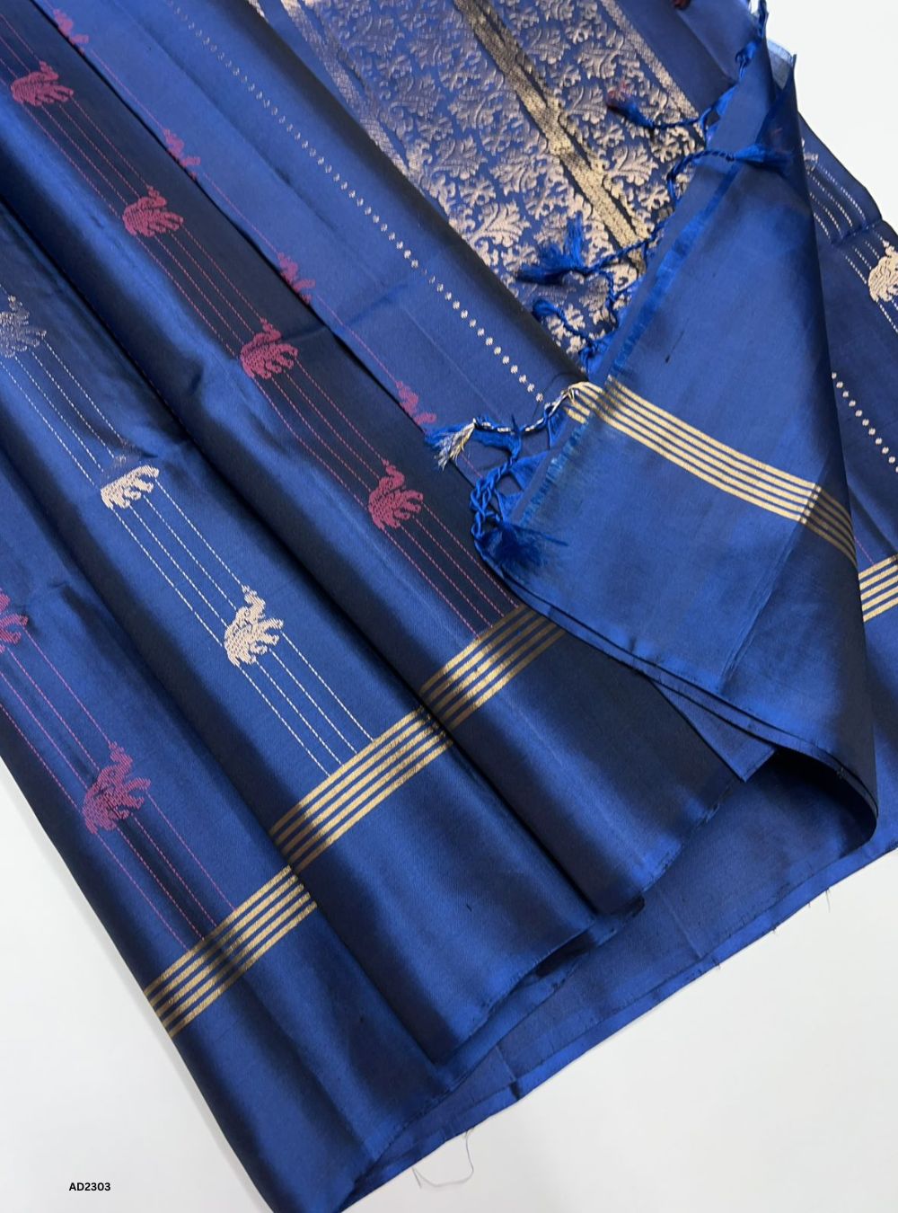 Peacock Blue  - Soft Silk Saree