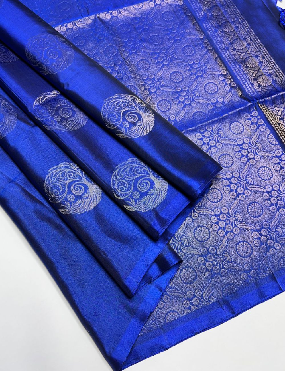 Blue  - Soft Silk Saree