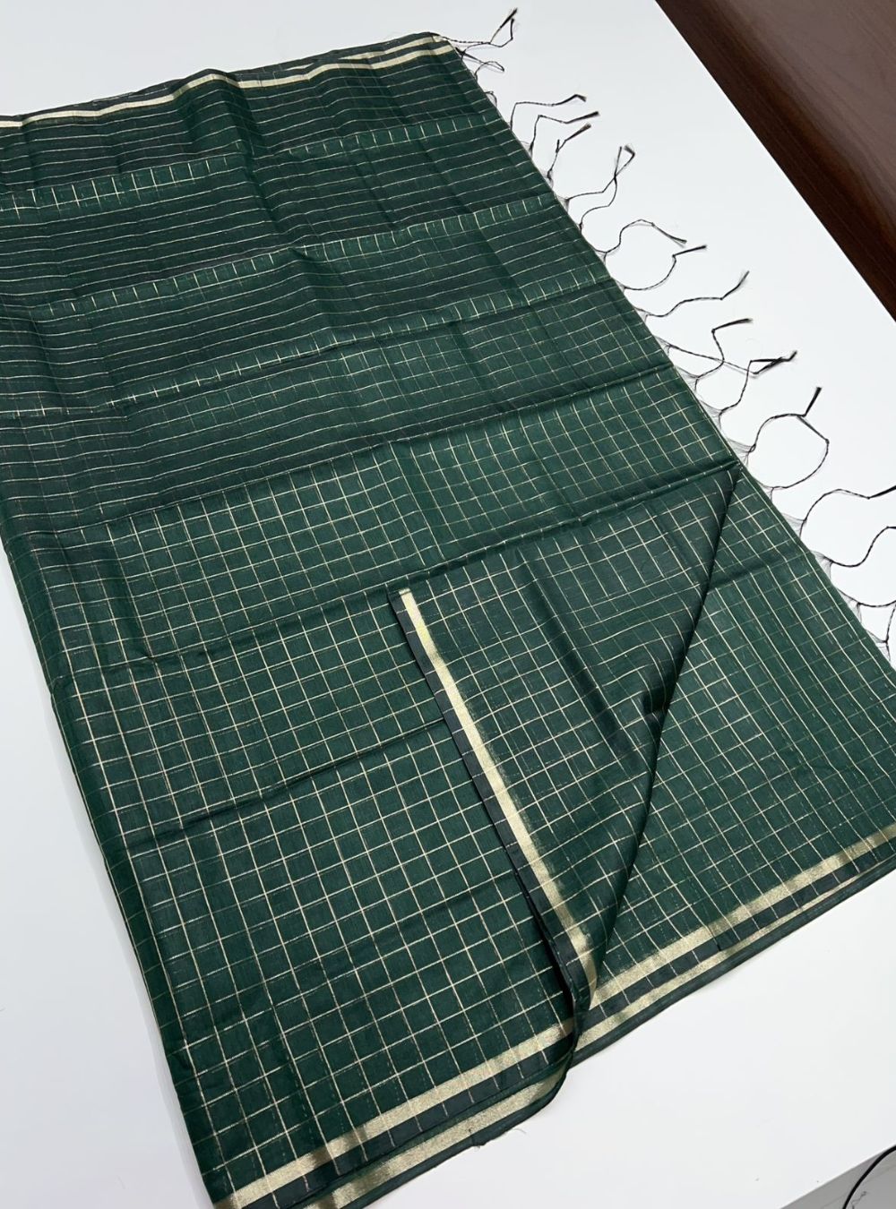 Dark Green - Silk Cotton Saree