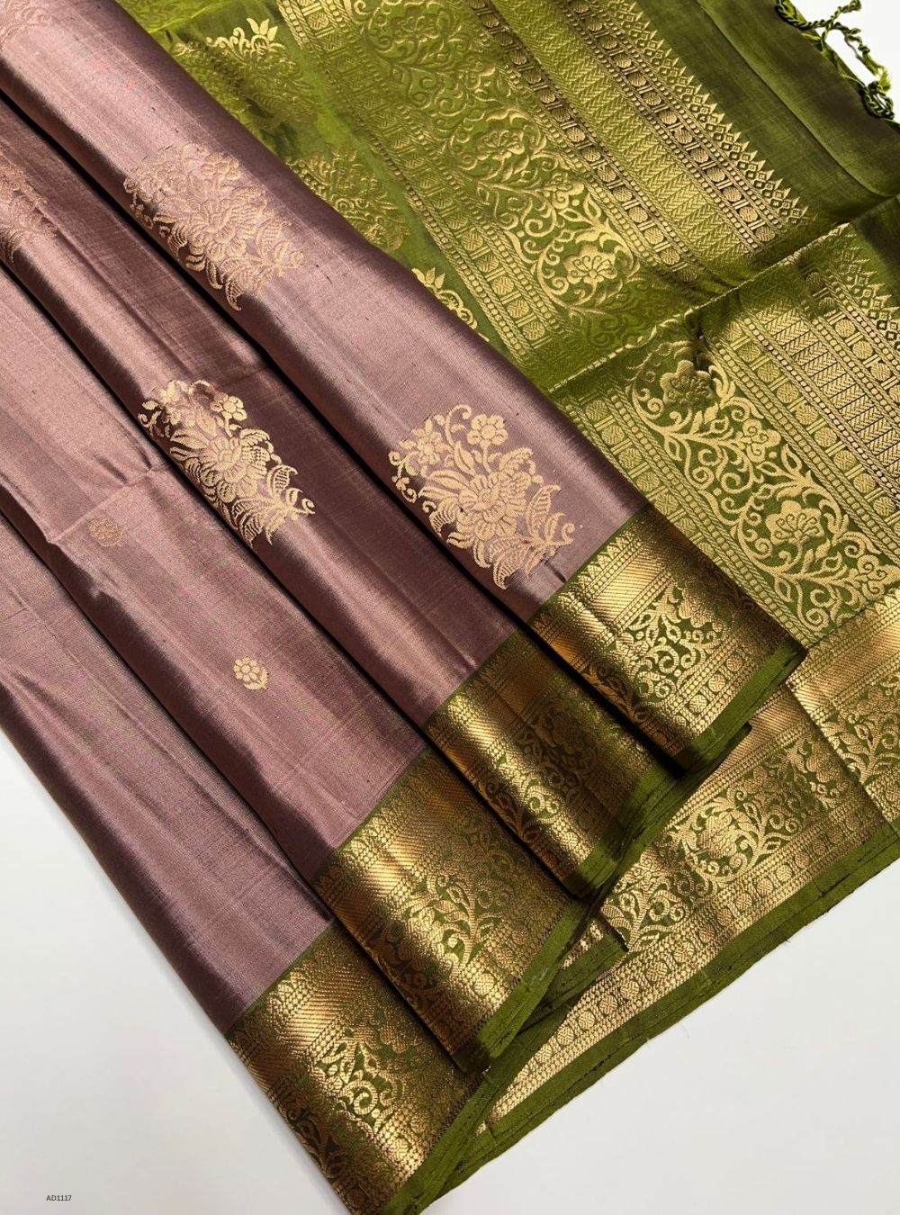 Coco Brown & Mehndi Green - Soft Silk Saree