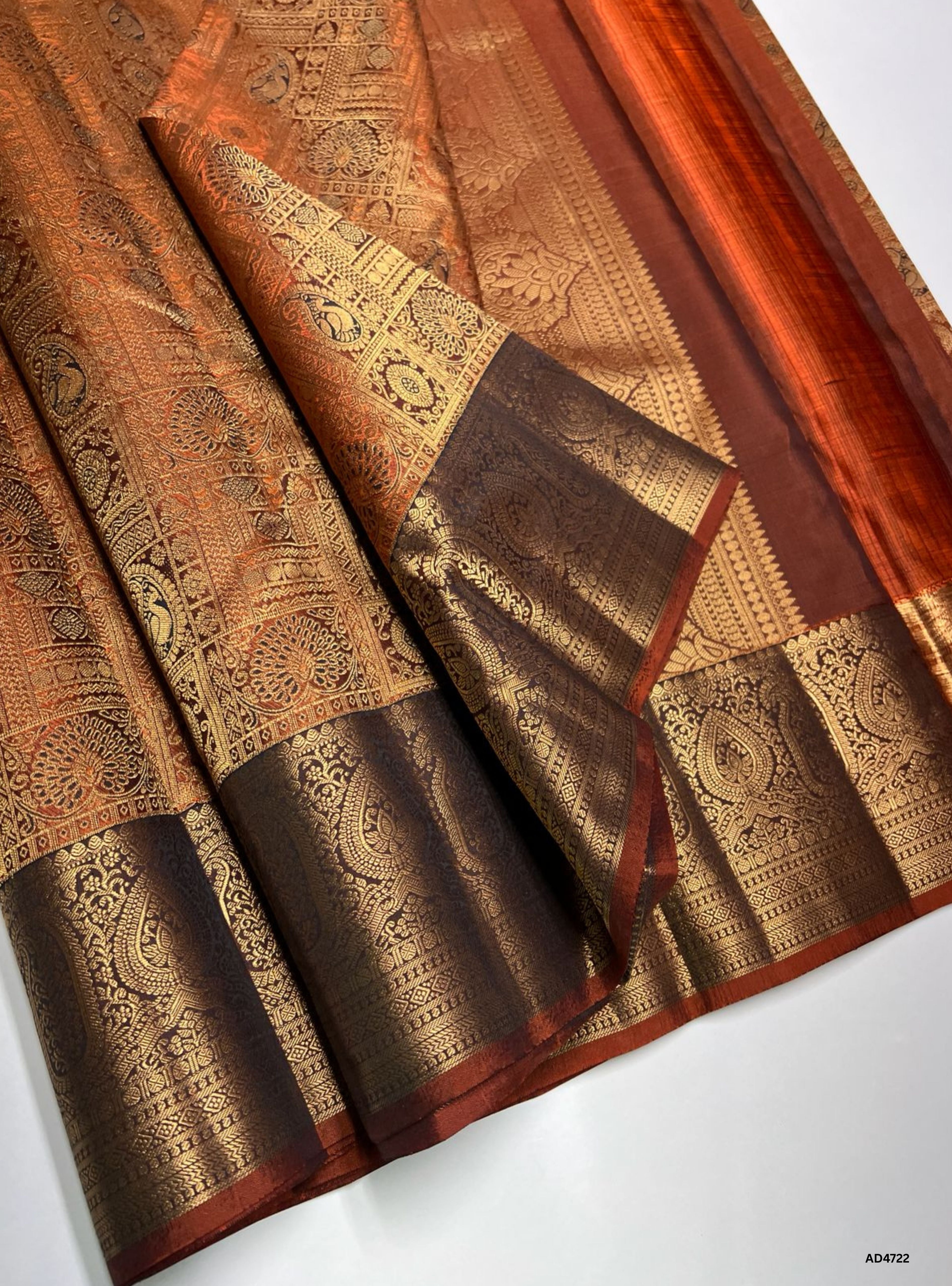 Rust - Kanjeevaram Bridal Saree