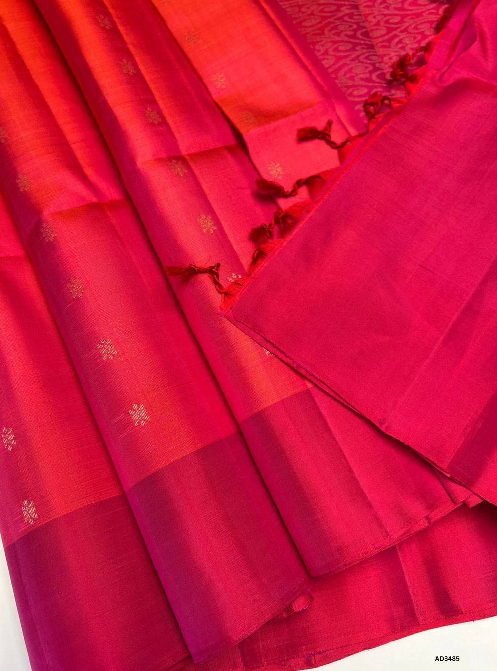 Orangish Pink & Pink - Soft Silk Saree