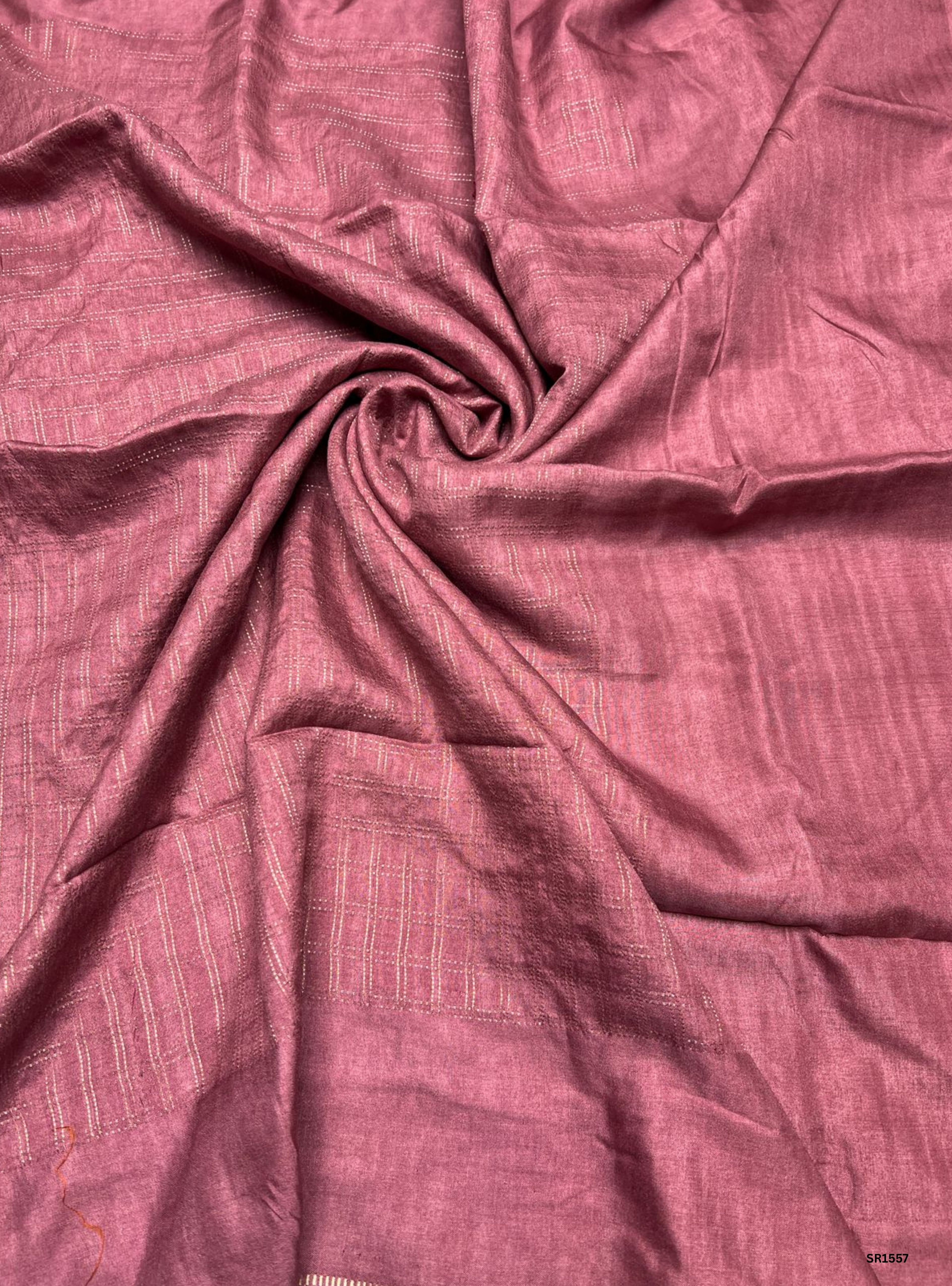 Mauve Pink - Moonga Tussar Saree