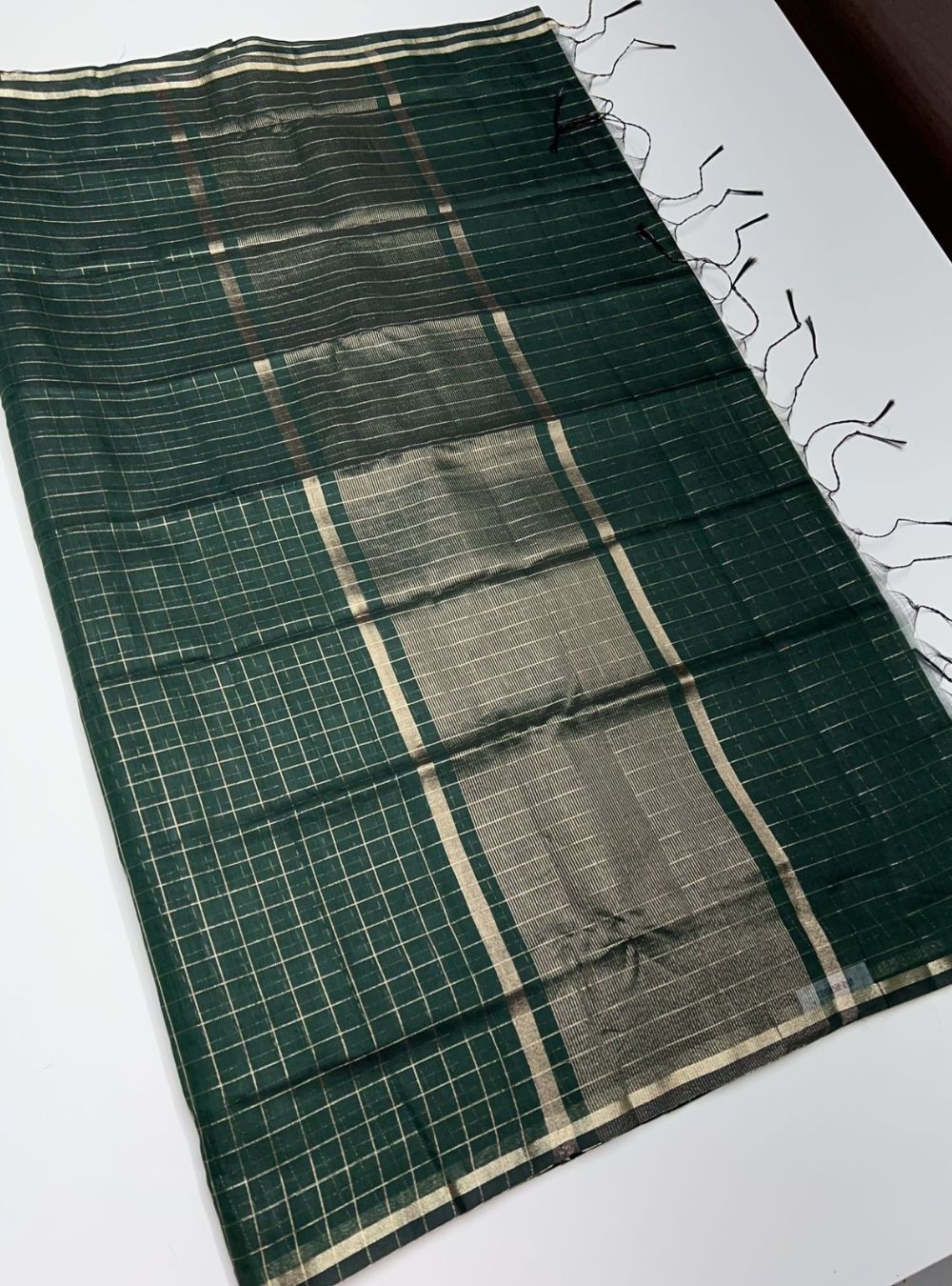 Dark Green - Silk Cotton Saree