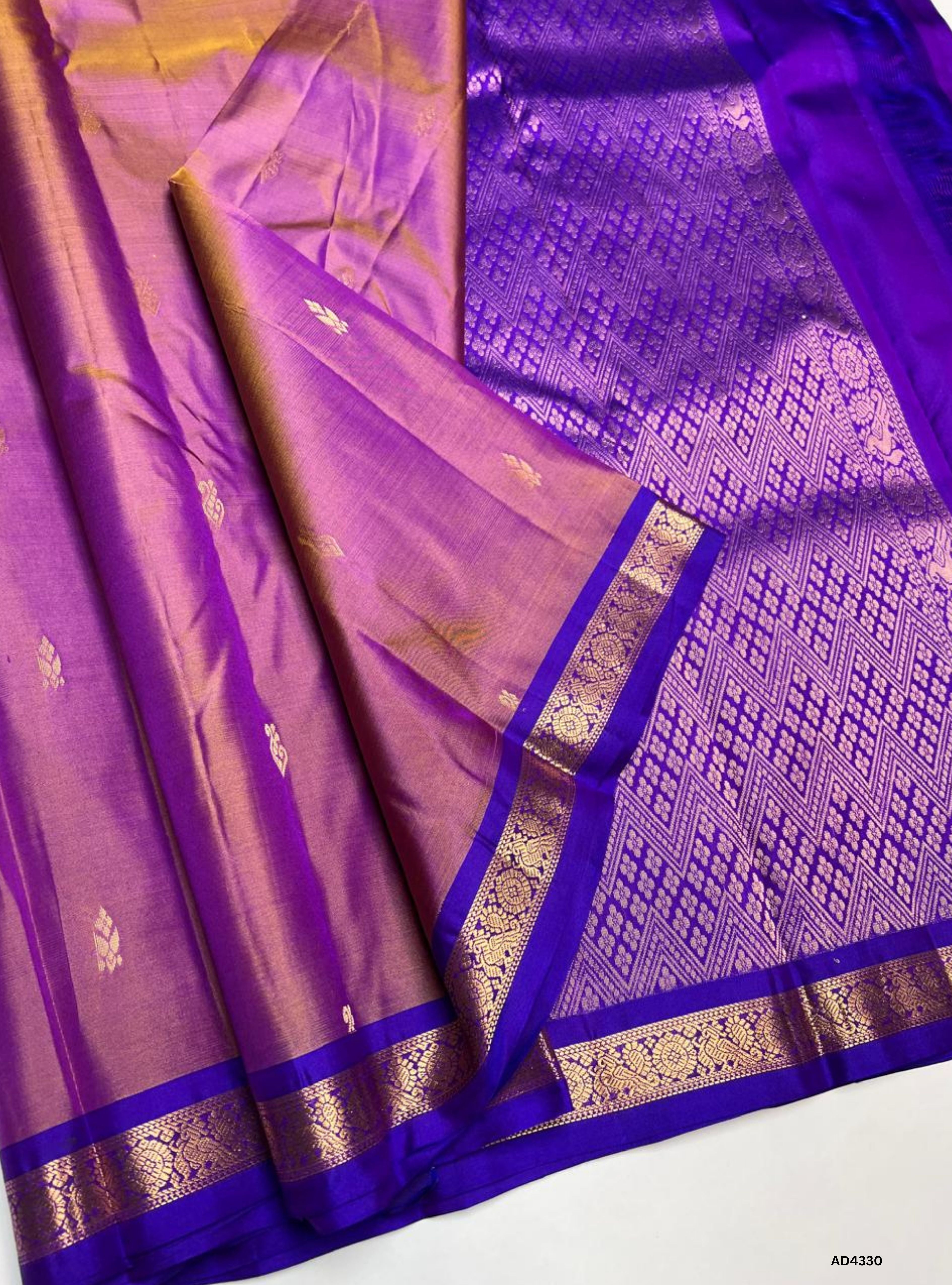 Dual Tone Pink & Violet - Soft Silk Saree