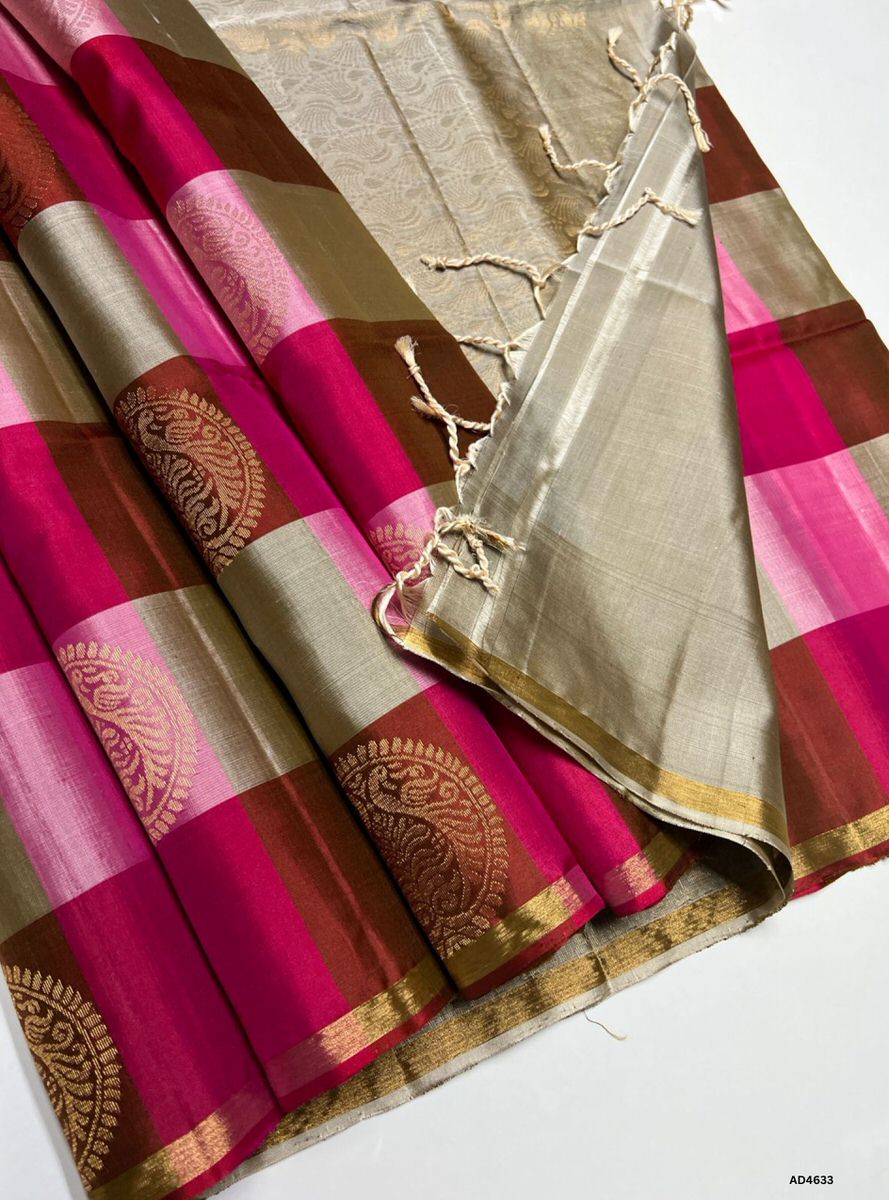 Rani Pink & Beige - Pazhum Pazhamum Soft Silk Saree