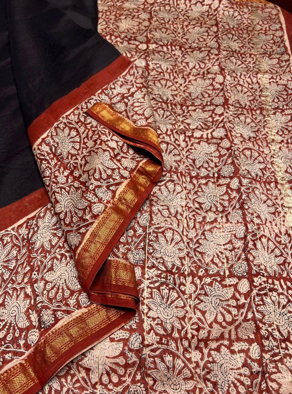 Black - Maheshwari Silk Cotton Saree