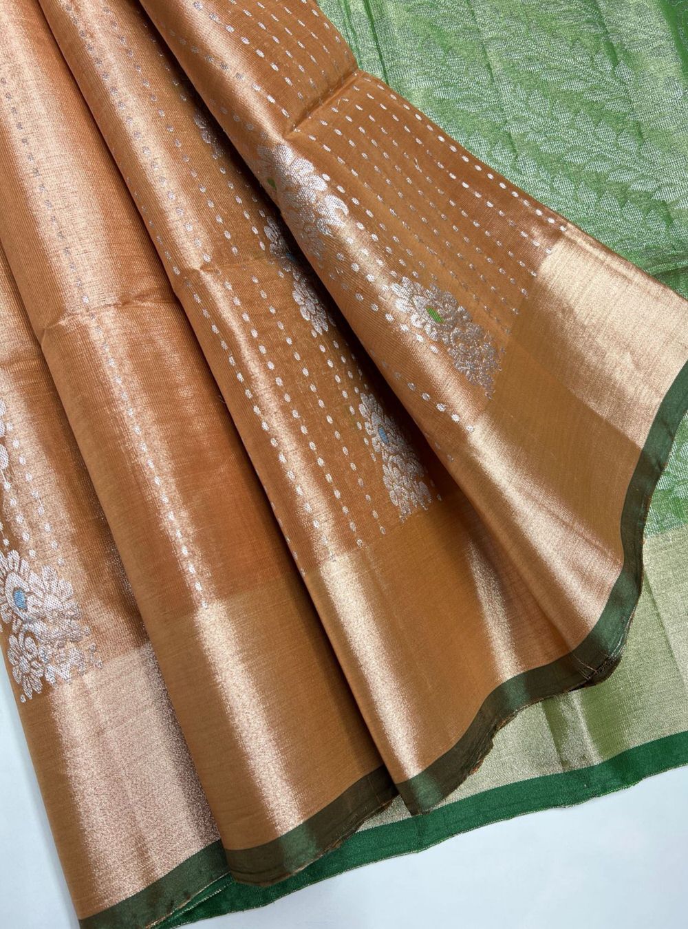 Sandal & Green - Tissue Uppada Saree