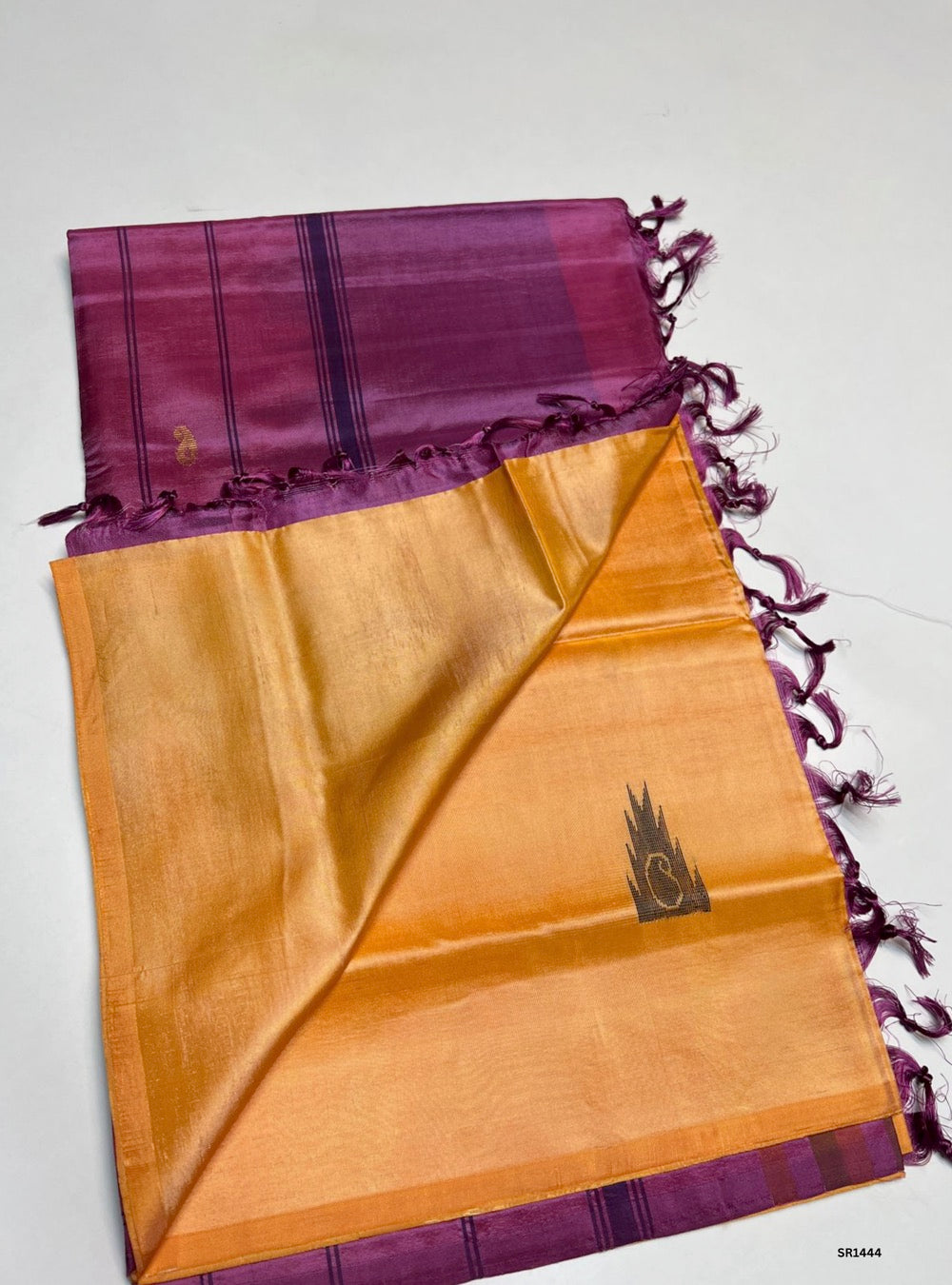 Rose Milk Pink & Mango Yellow - Vazhainaar Pattu