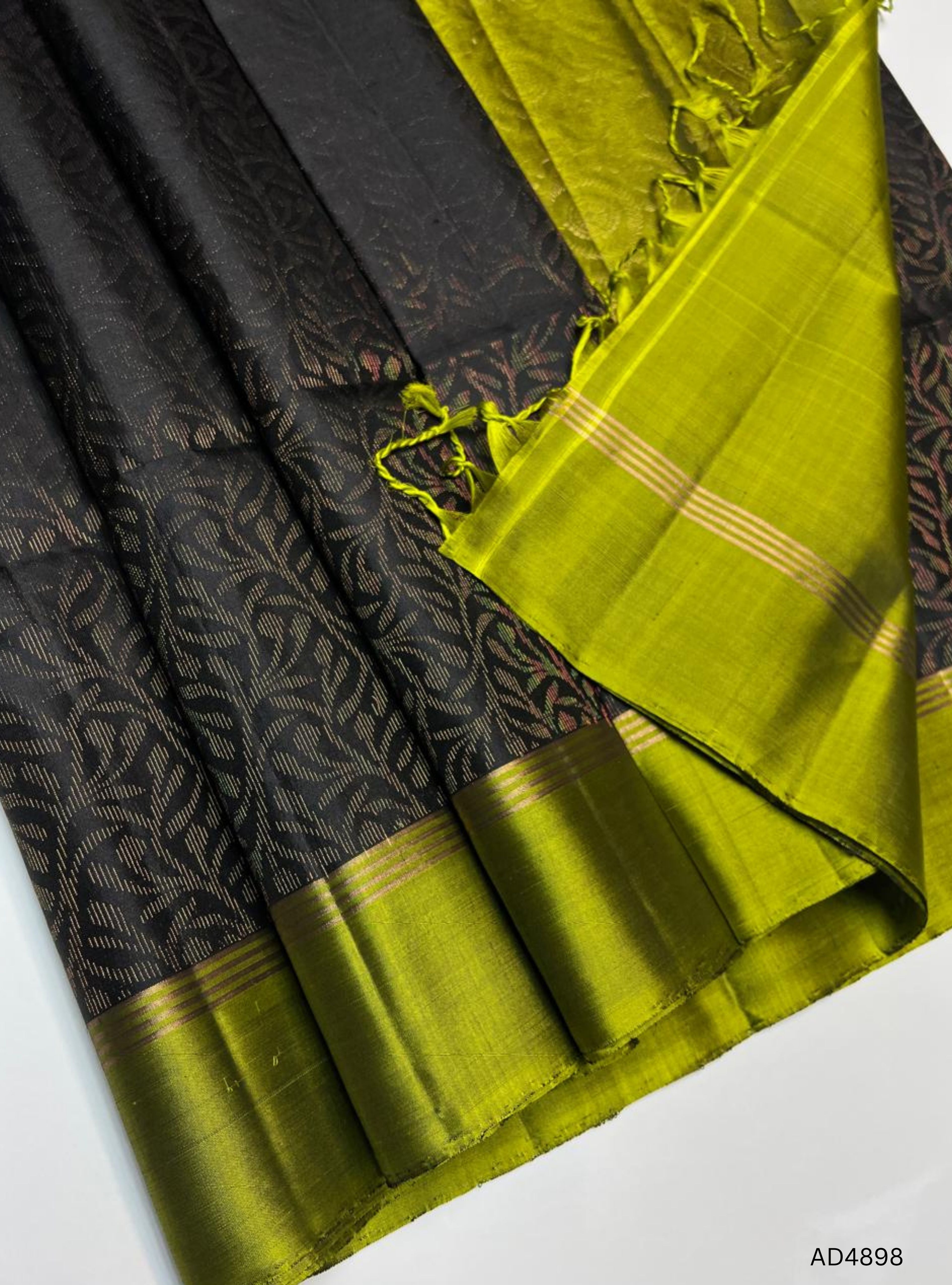 Black & Olive Green - Soft Silk Bridal