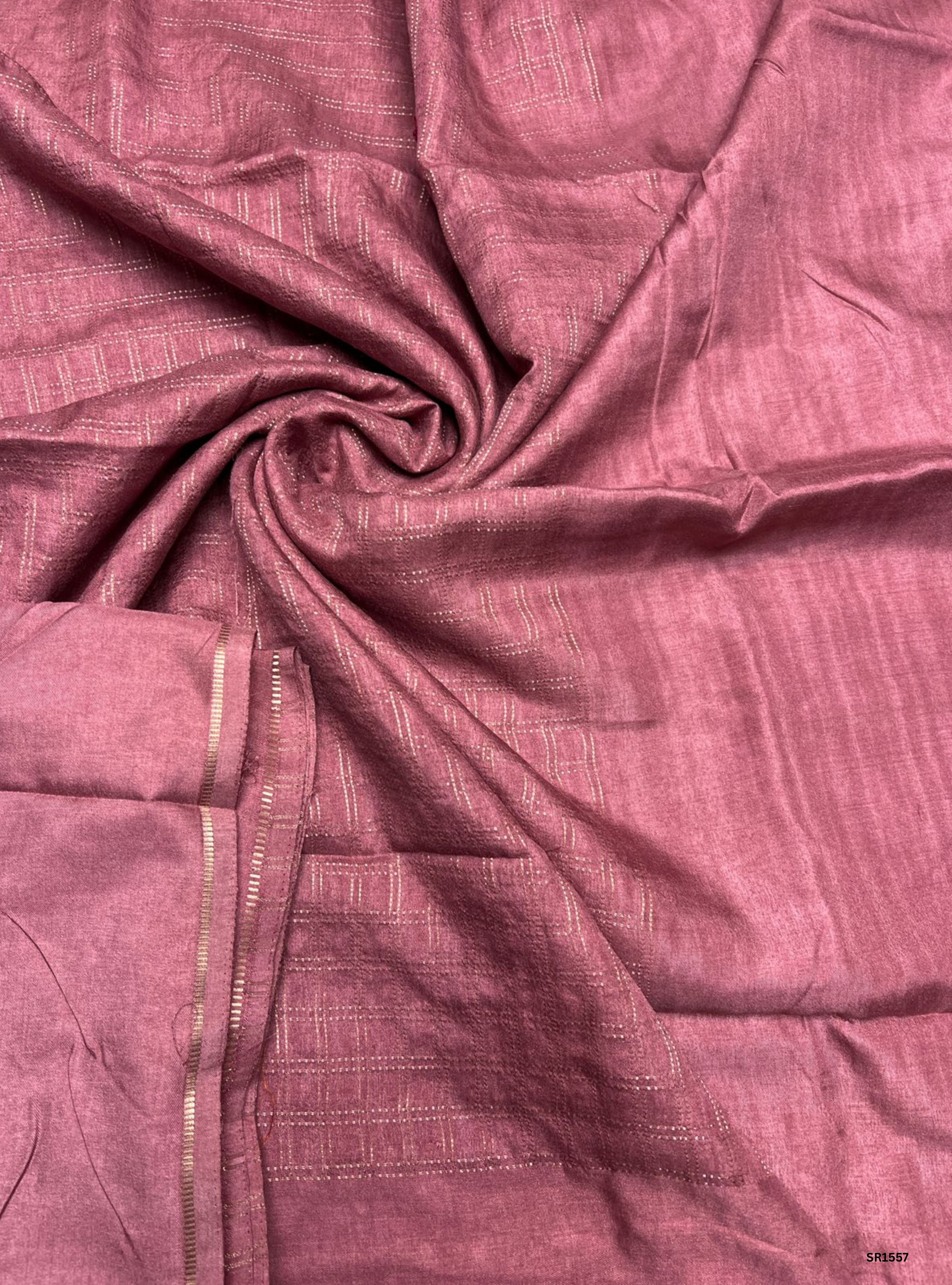 Mauve Pink - Moonga Tussar Saree