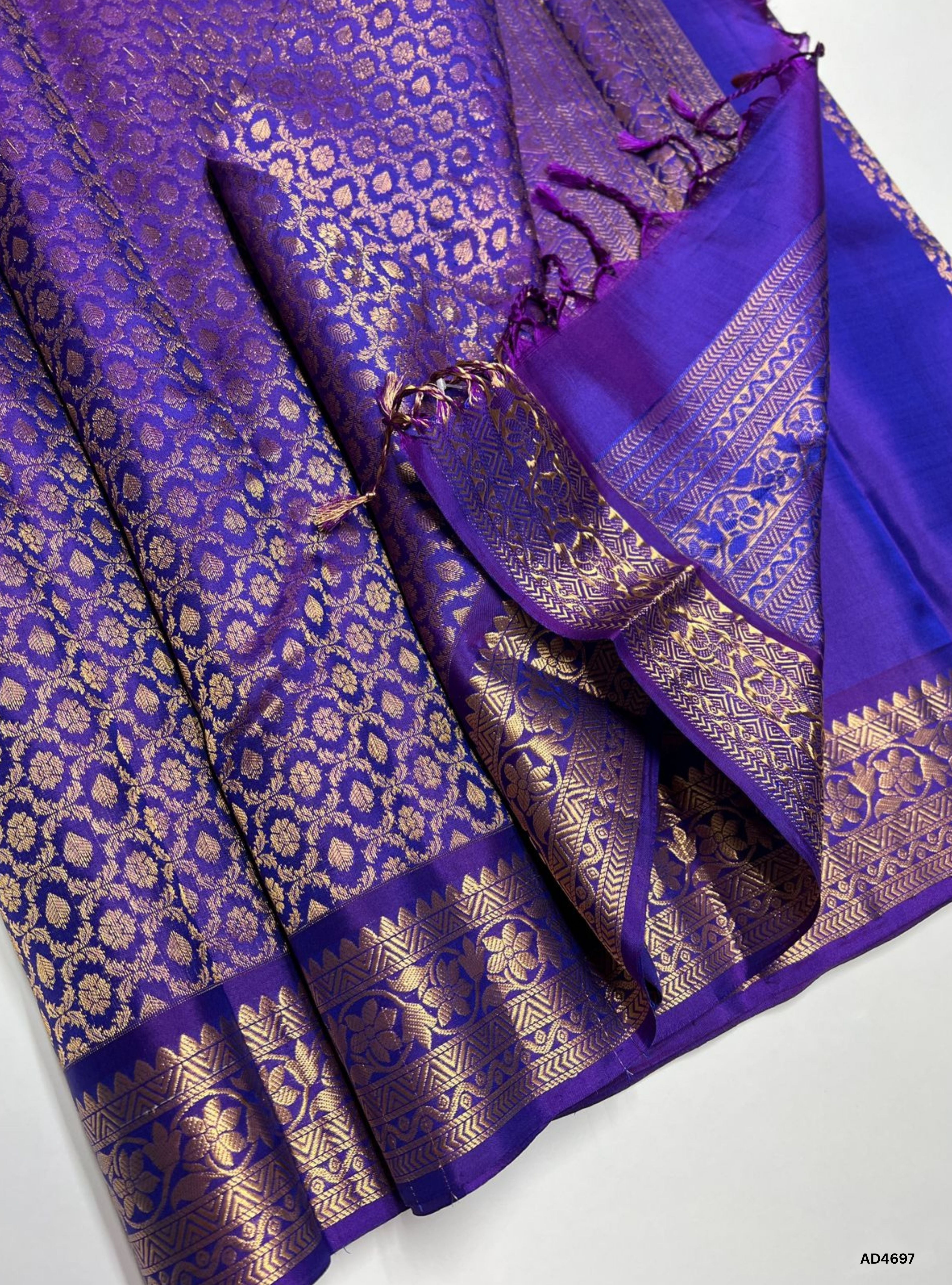 Purple - Empose Kanchi Border Soft Silk Saree
