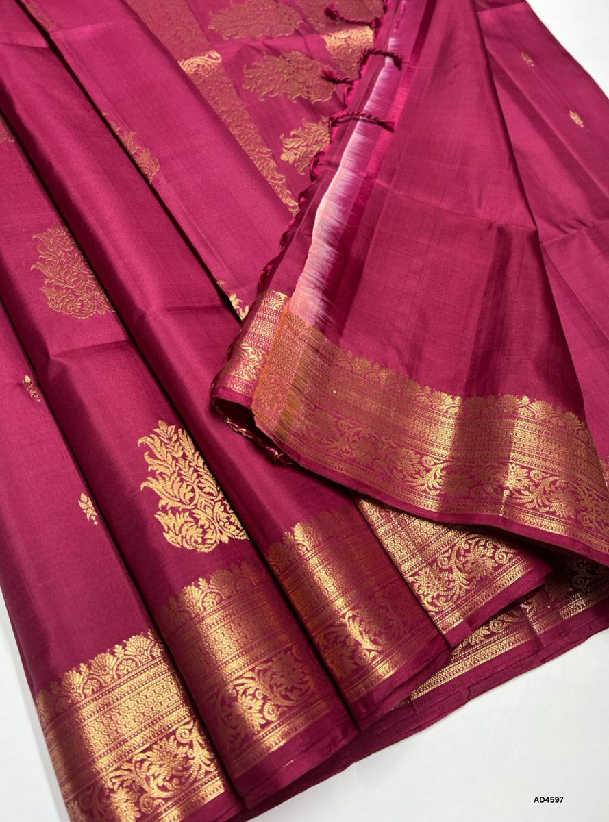 Maroon - Kanchi Border Soft Silk Saree