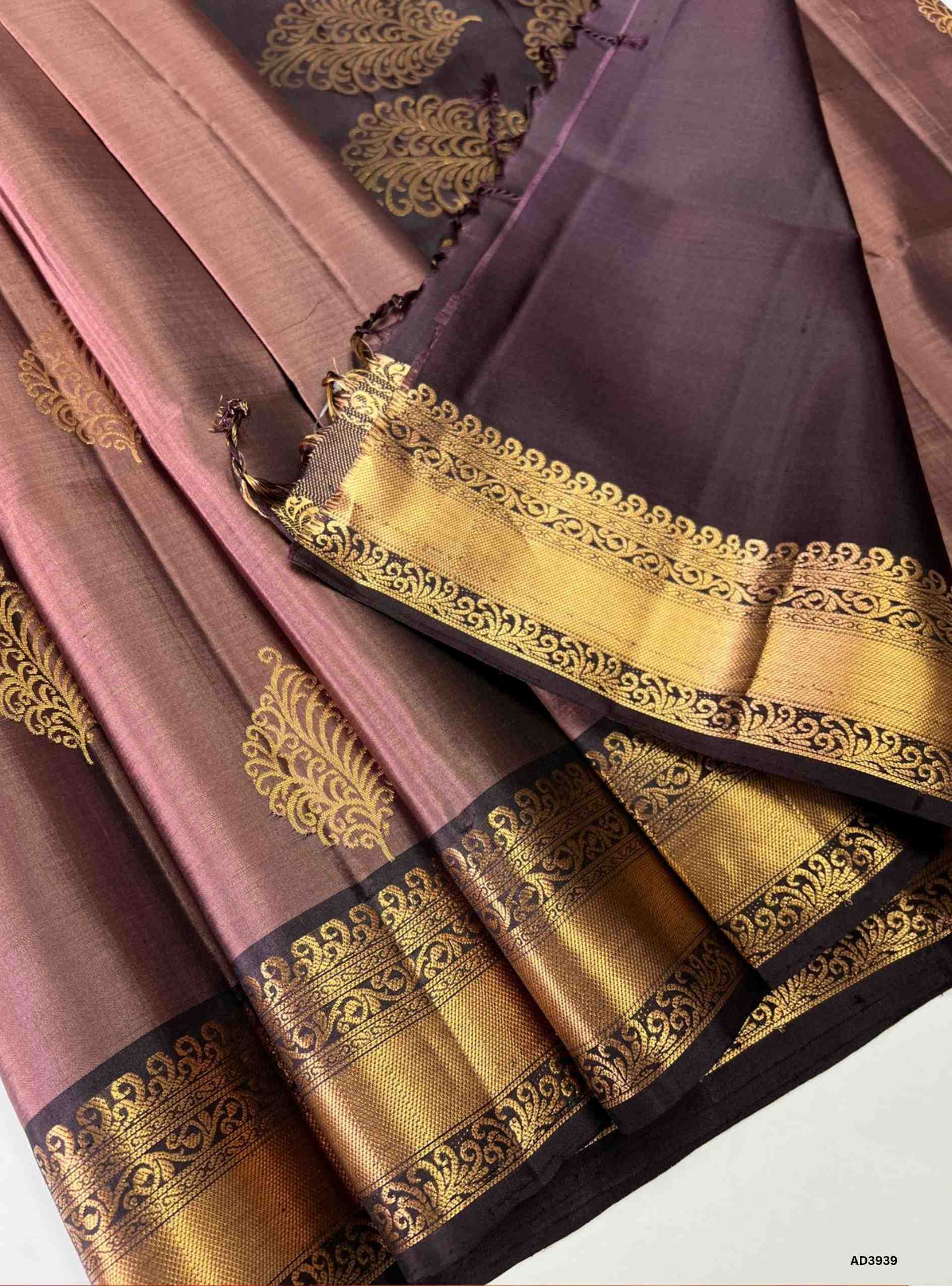 Coco & Coffee Brown - Kanchi Border Soft Silk Saree