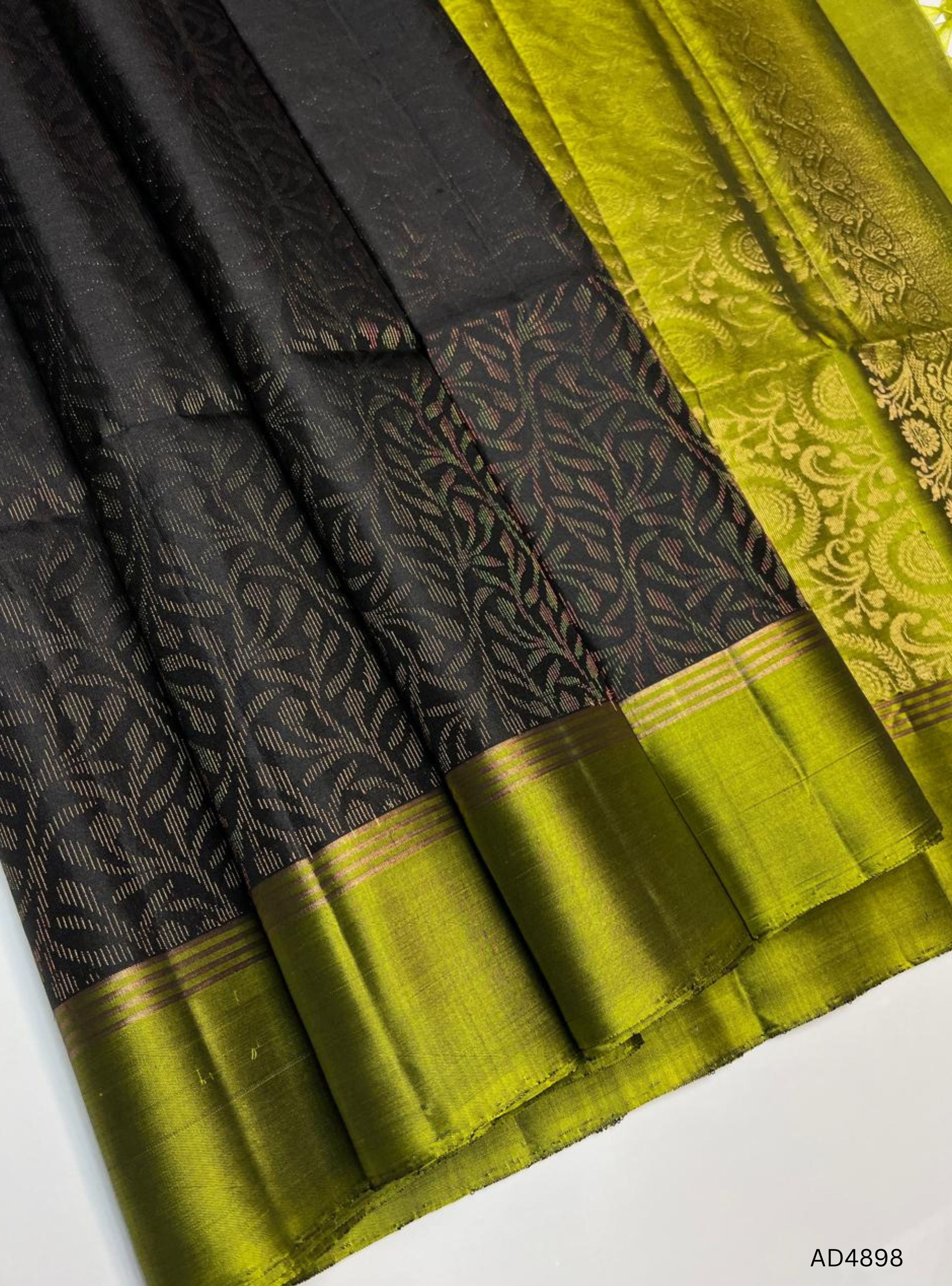 Black & Olive Green - Soft Silk Bridal
