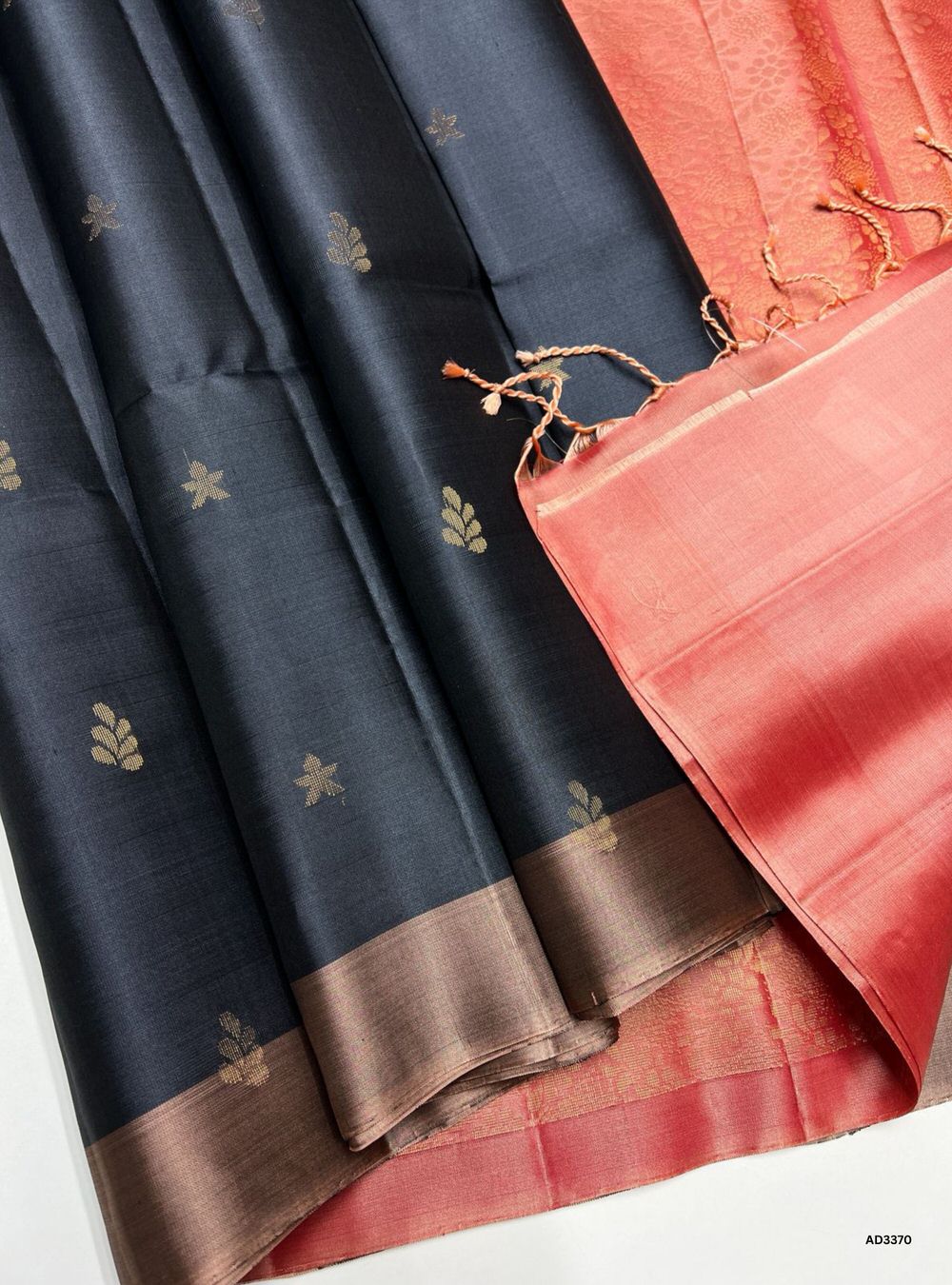 Grey & Mauve Pink - Soft Silk Saree