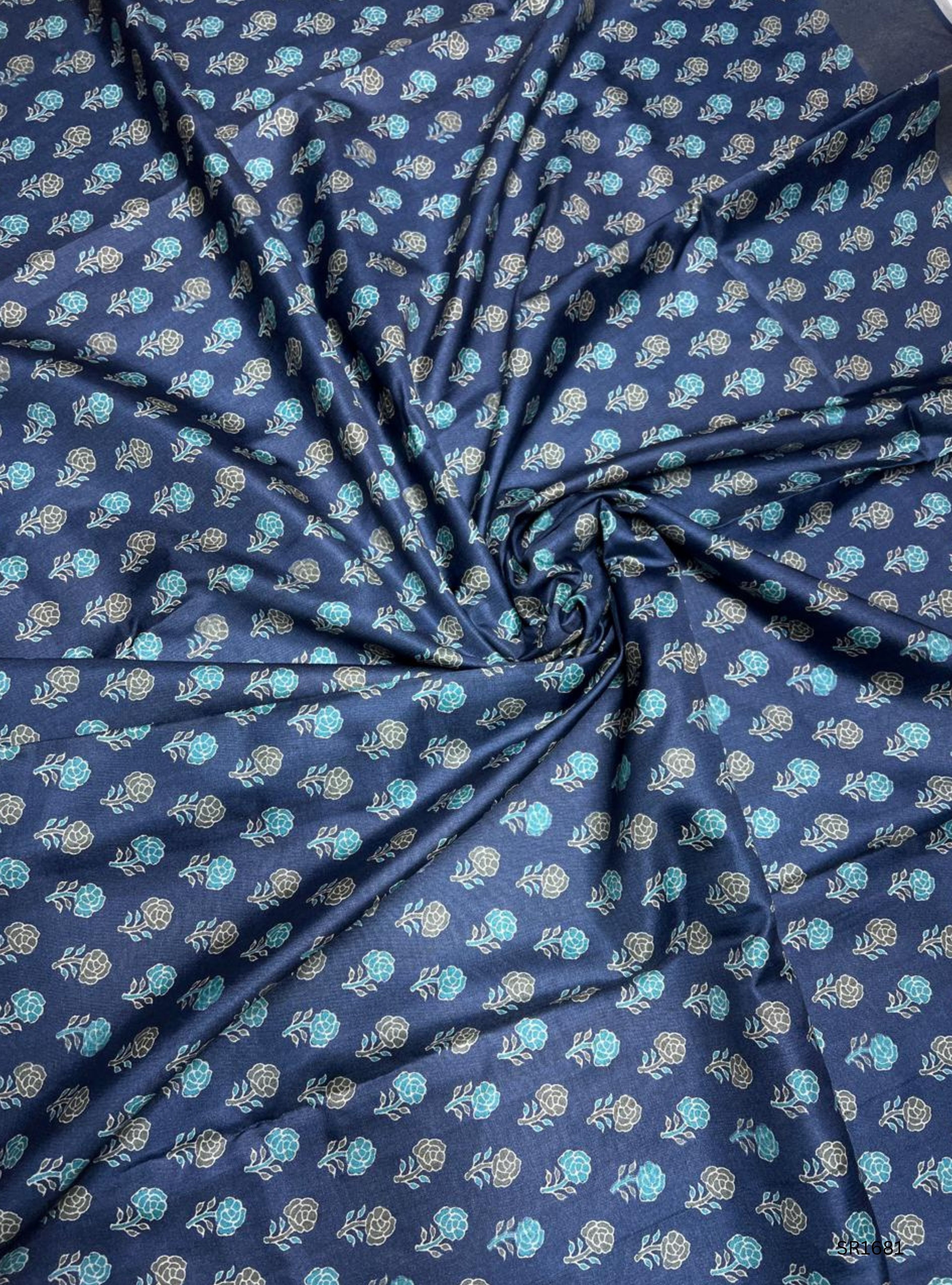Bluish Grey - Semi Tussar Saree