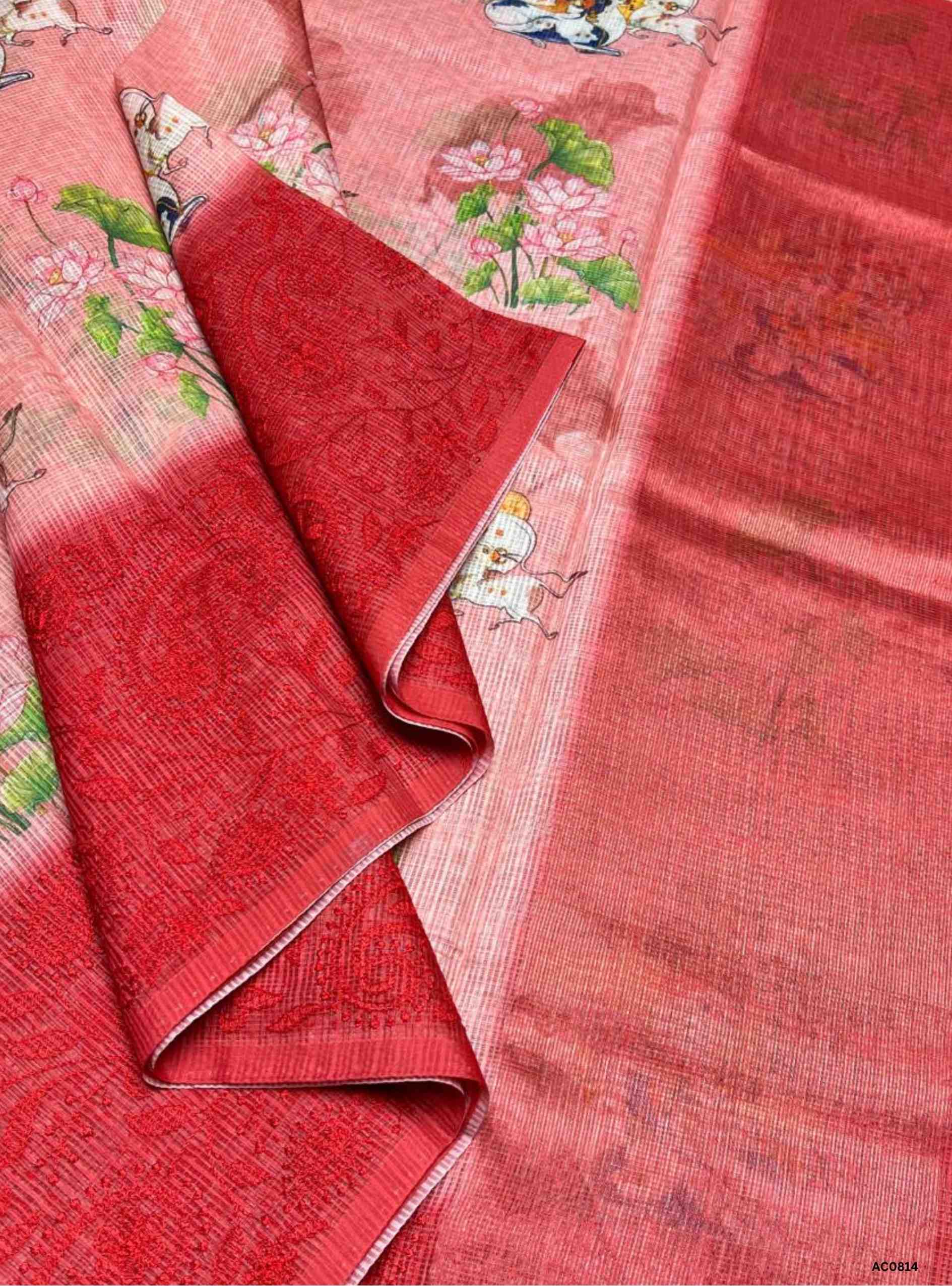 Red - Cotta Saree