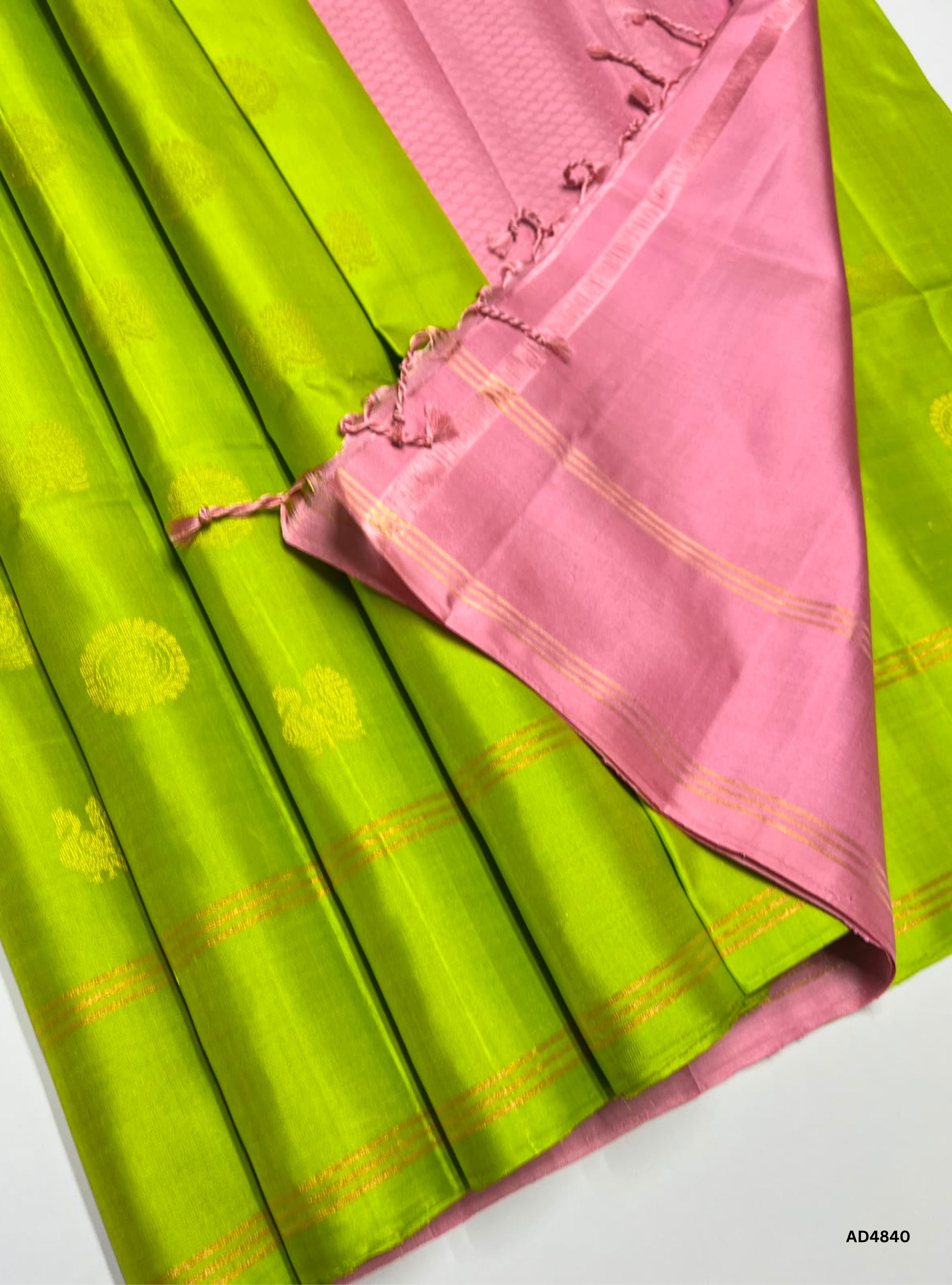 Parrort Green & Pink - Soft Silk Saree