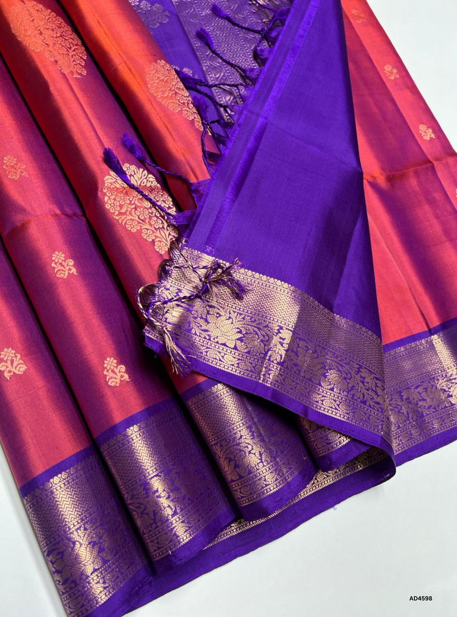 Rusty Brick - Kanchi Border Soft Silk Saree