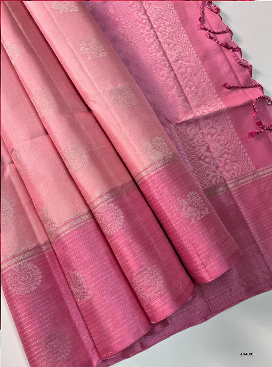 Pink - Soft Silk Saree