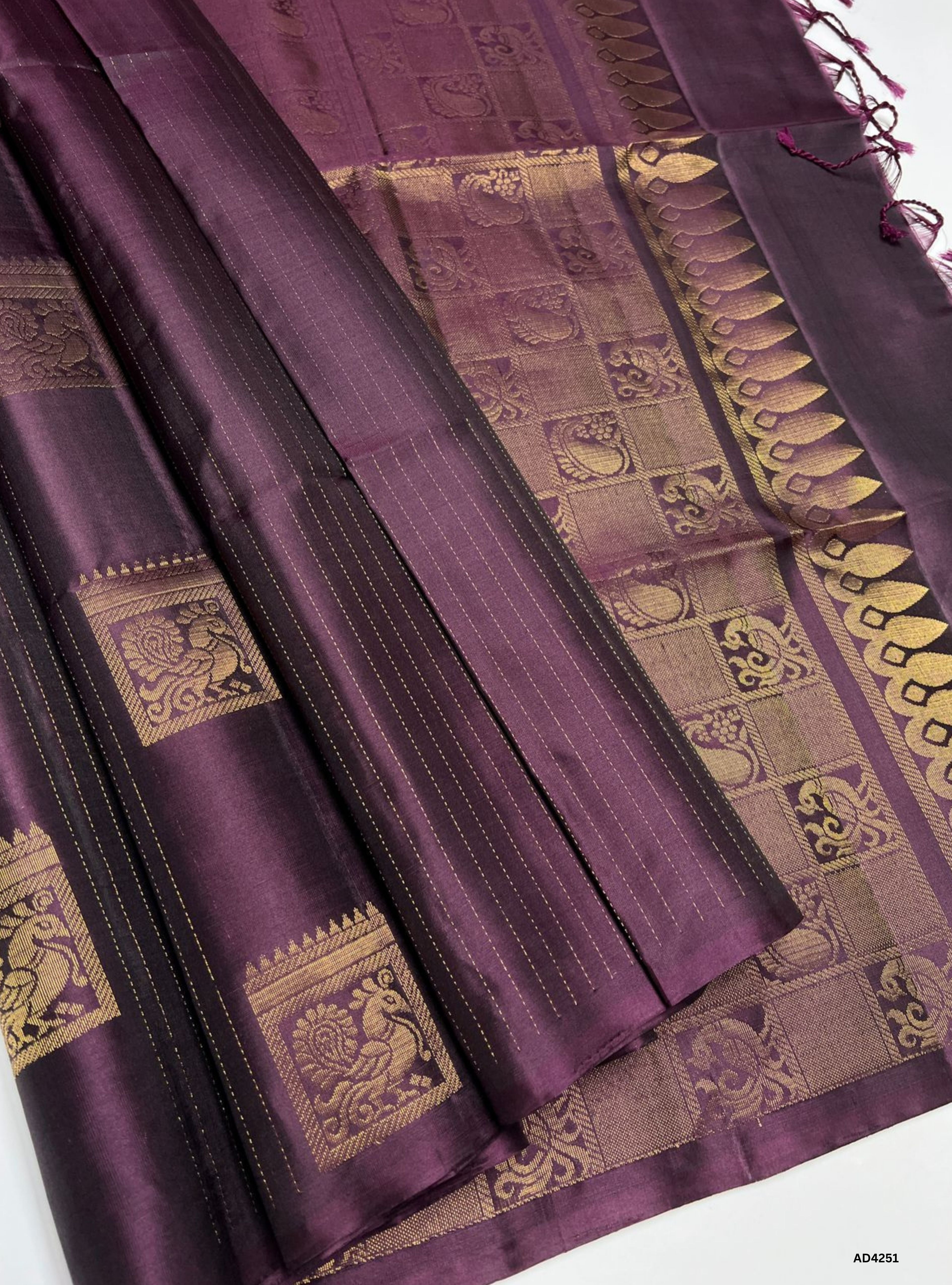 Plum - Soft Silk Saree