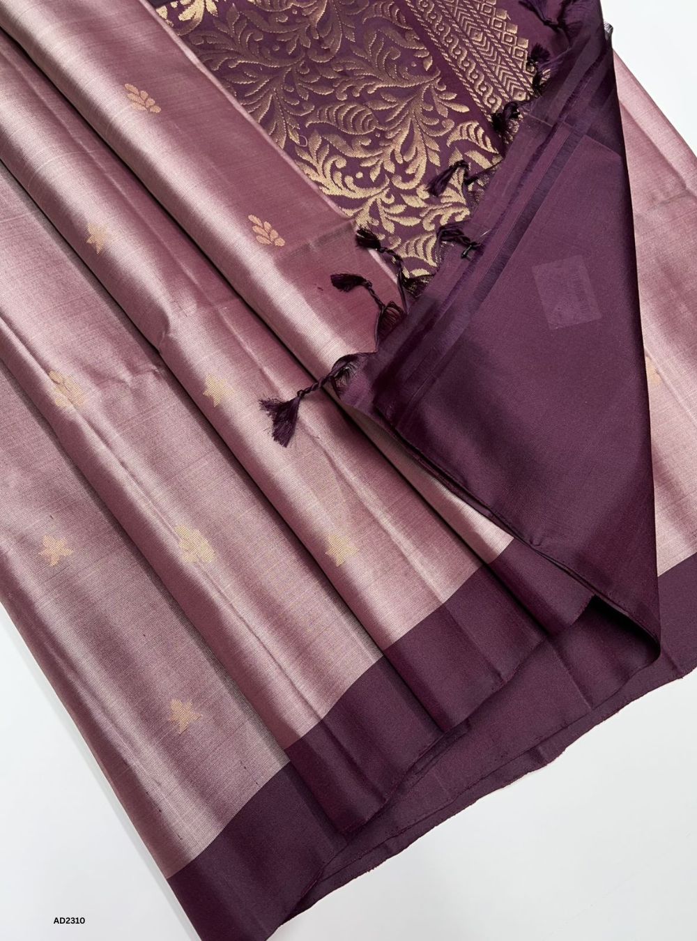 Coco Brown & Burgundy - Soft Silk Saree