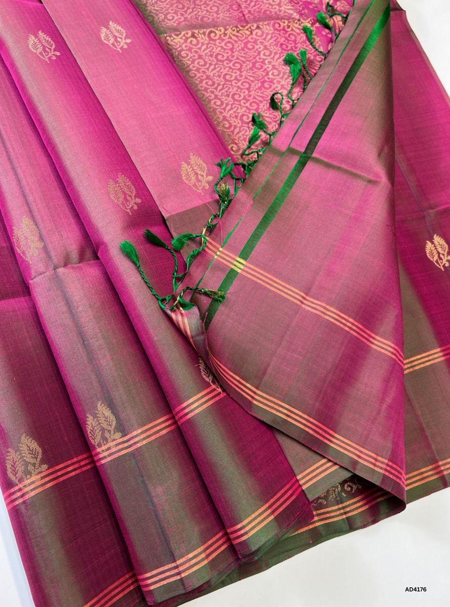 Dual Tone Green - Soft Silk Saree
