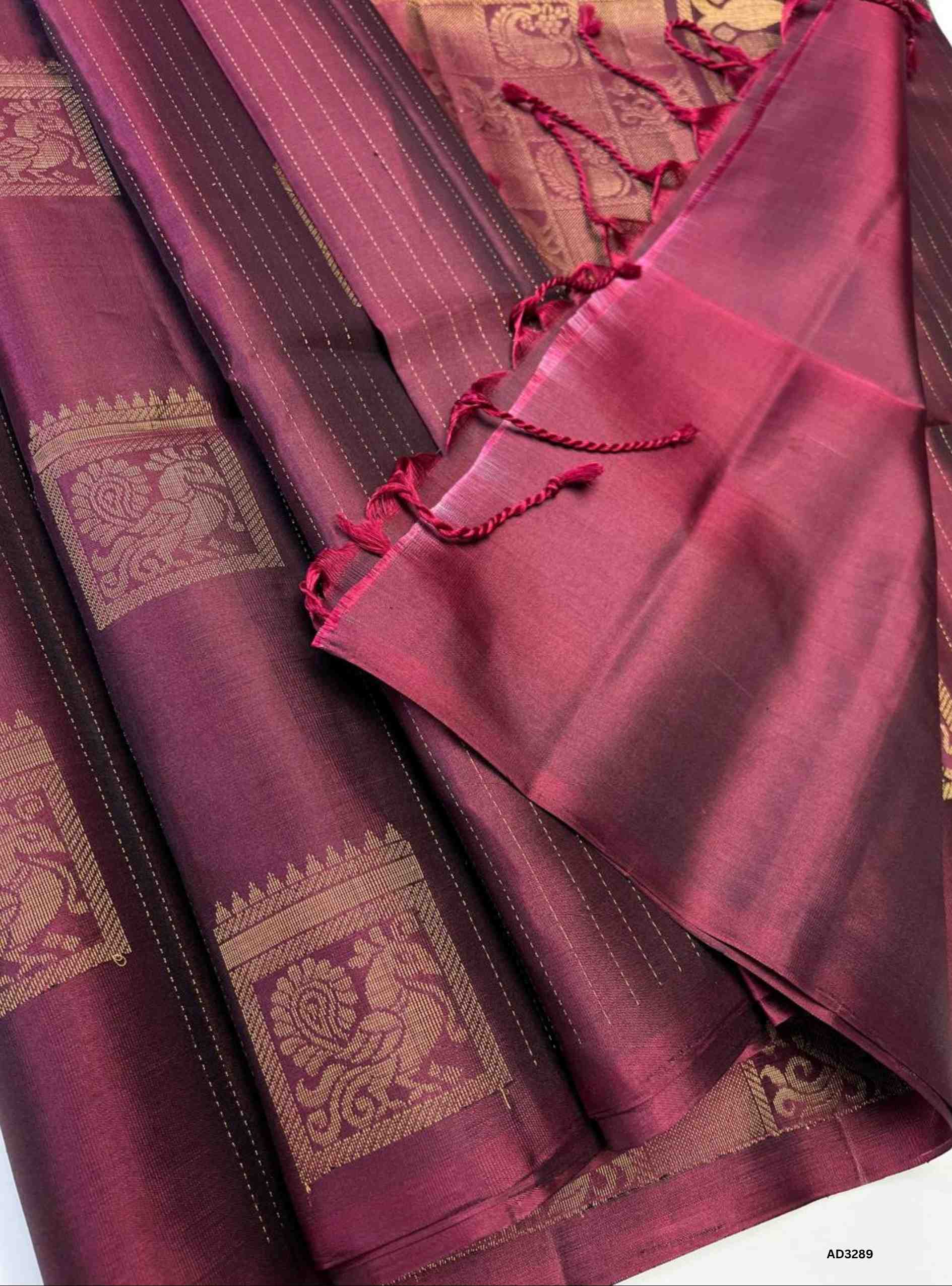 Brown - Soft Silk Saree
