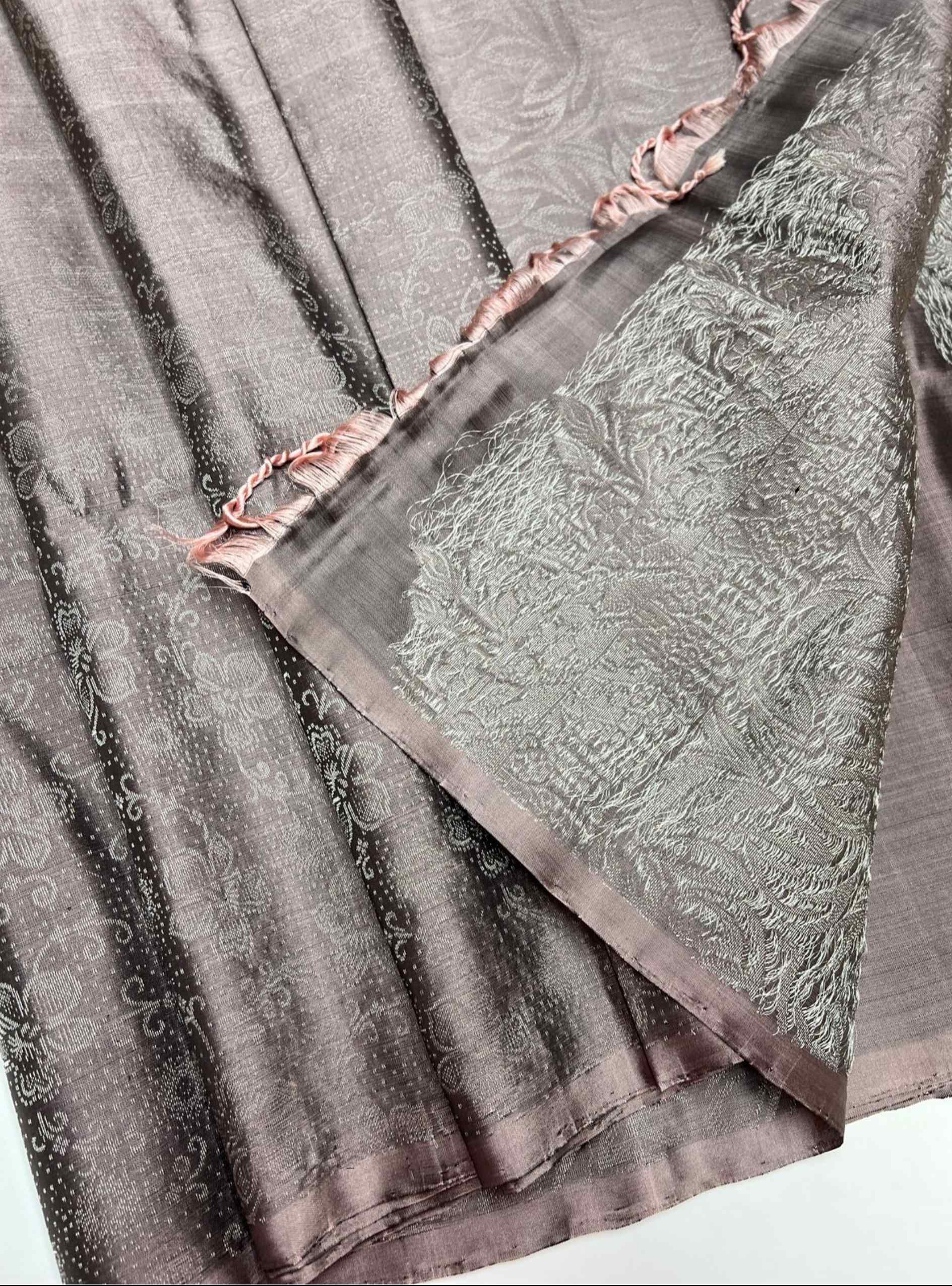 Stone Grey - Soft Silk Saree