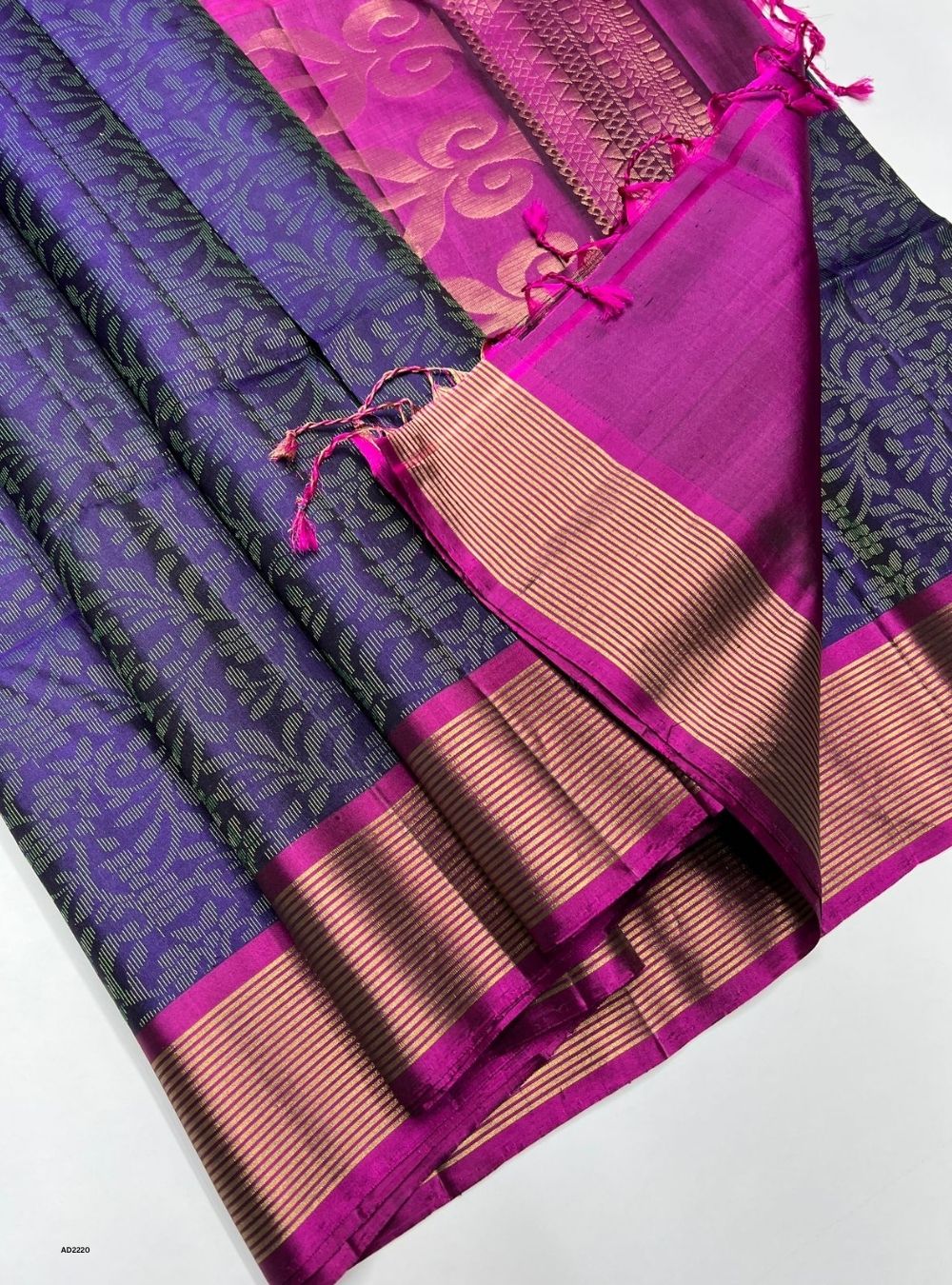 Violet & Magenta - Soft Silk Saree