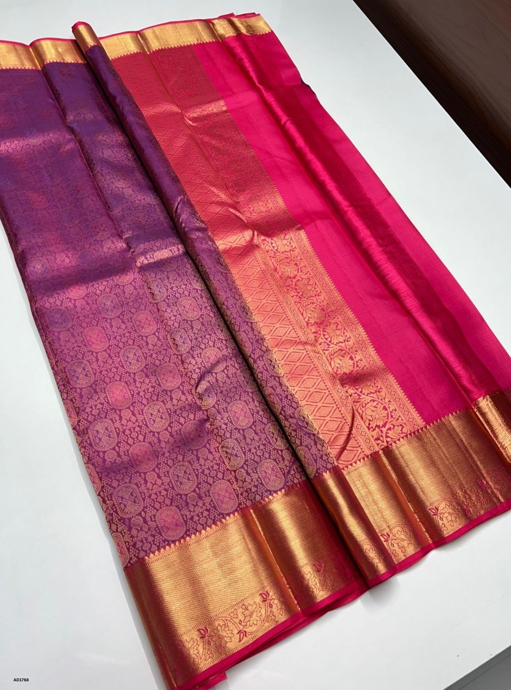 Magenta & Pink -  Kanjeevaram Silk Saree