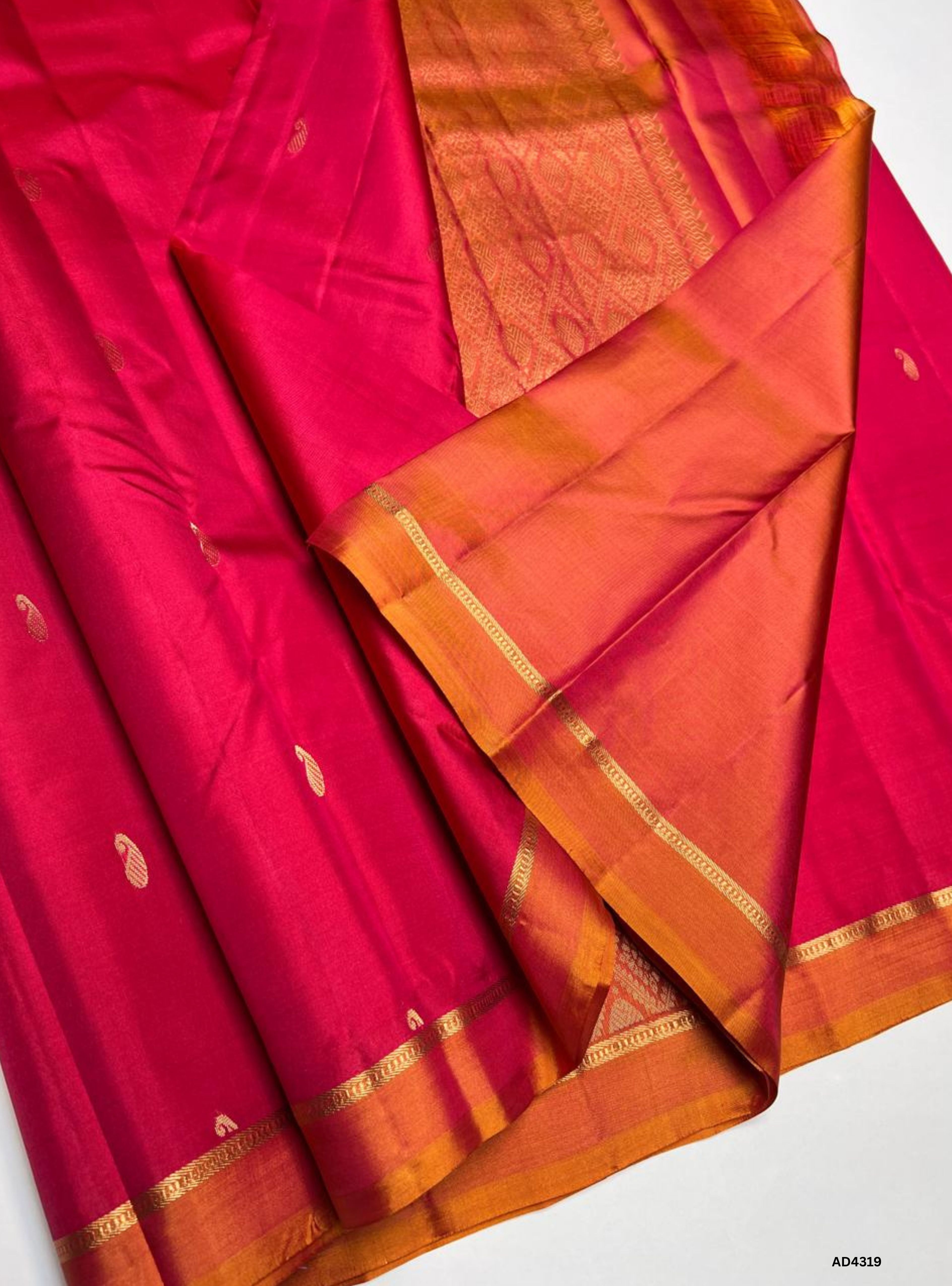 Pink & Apricot - Soft Silk Saree