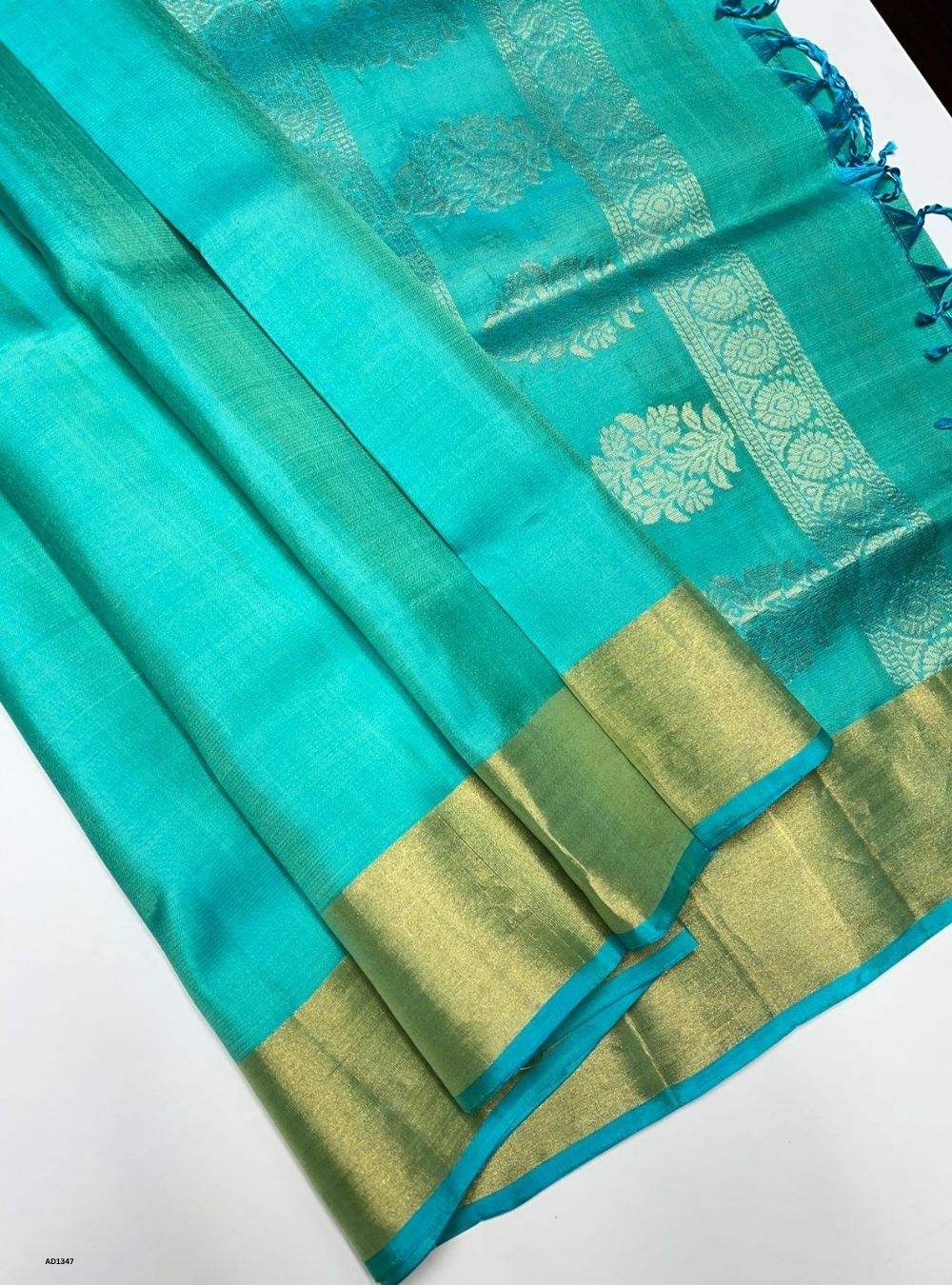 Turquoise -  Soft Silk Saree