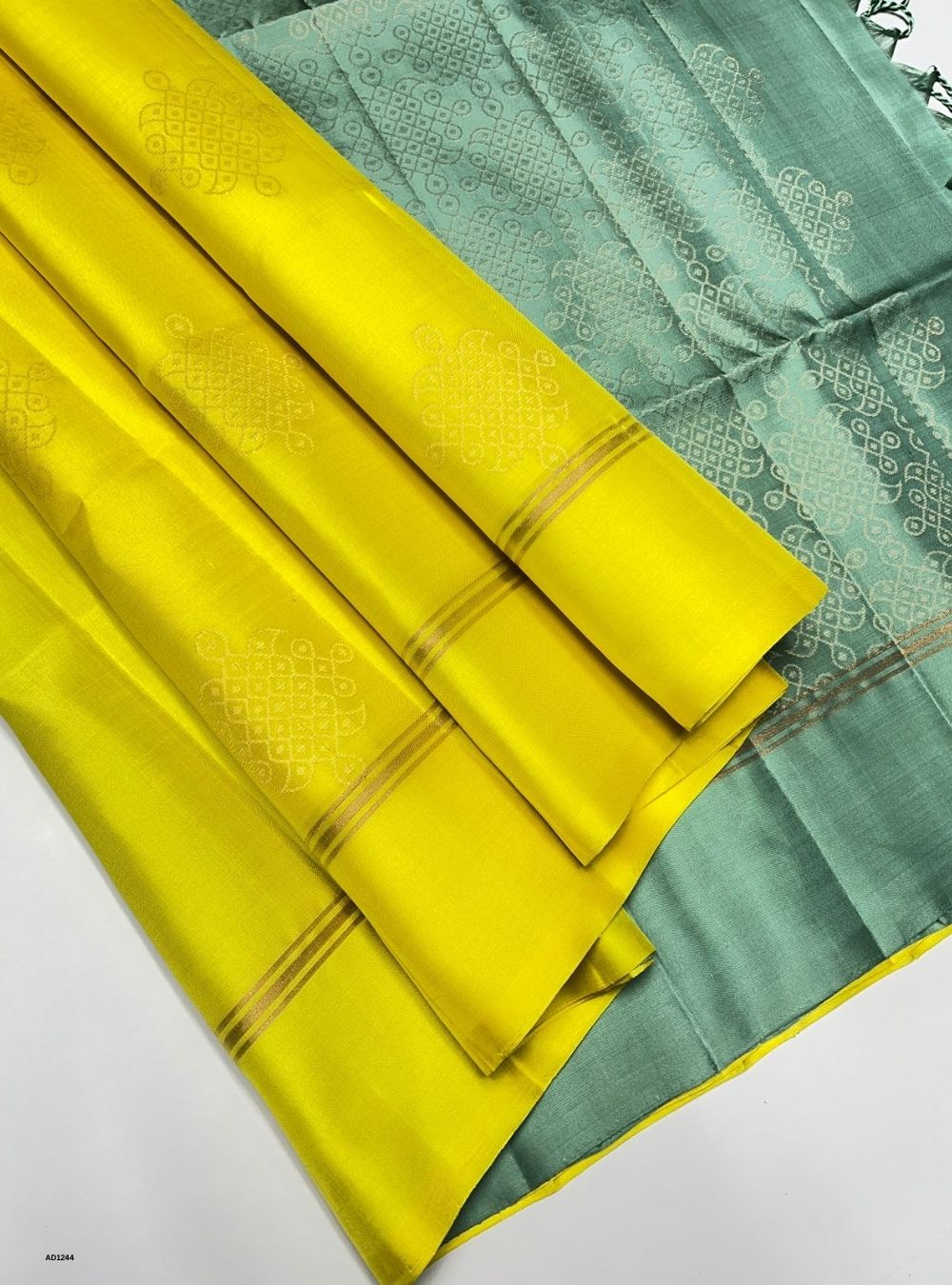 Lime Green & Pista Green -  Soft Silk Saree
