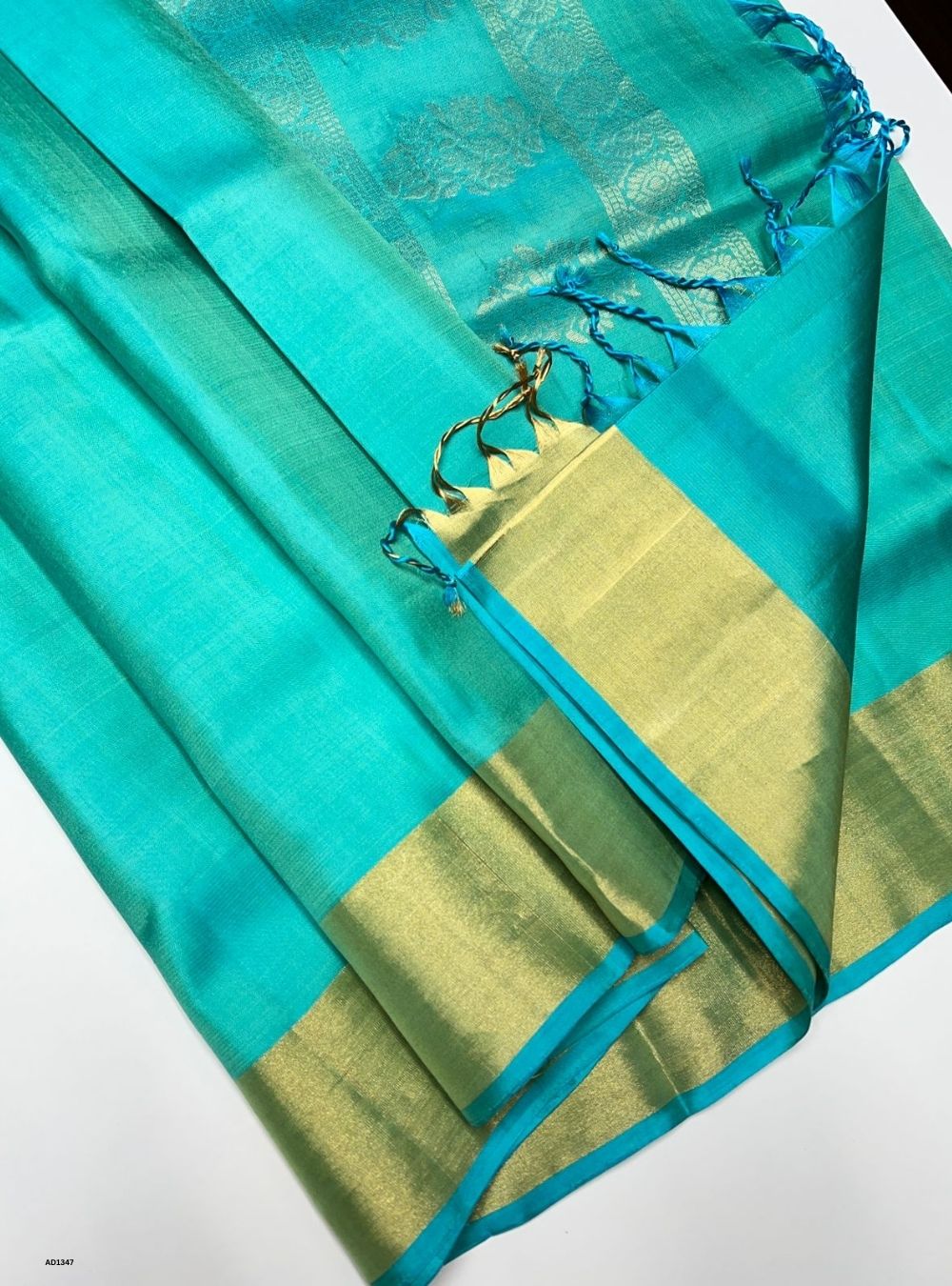 Turquoise -  Soft Silk Saree
