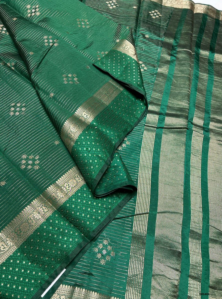 Green - Semi Banaras Silk Saree