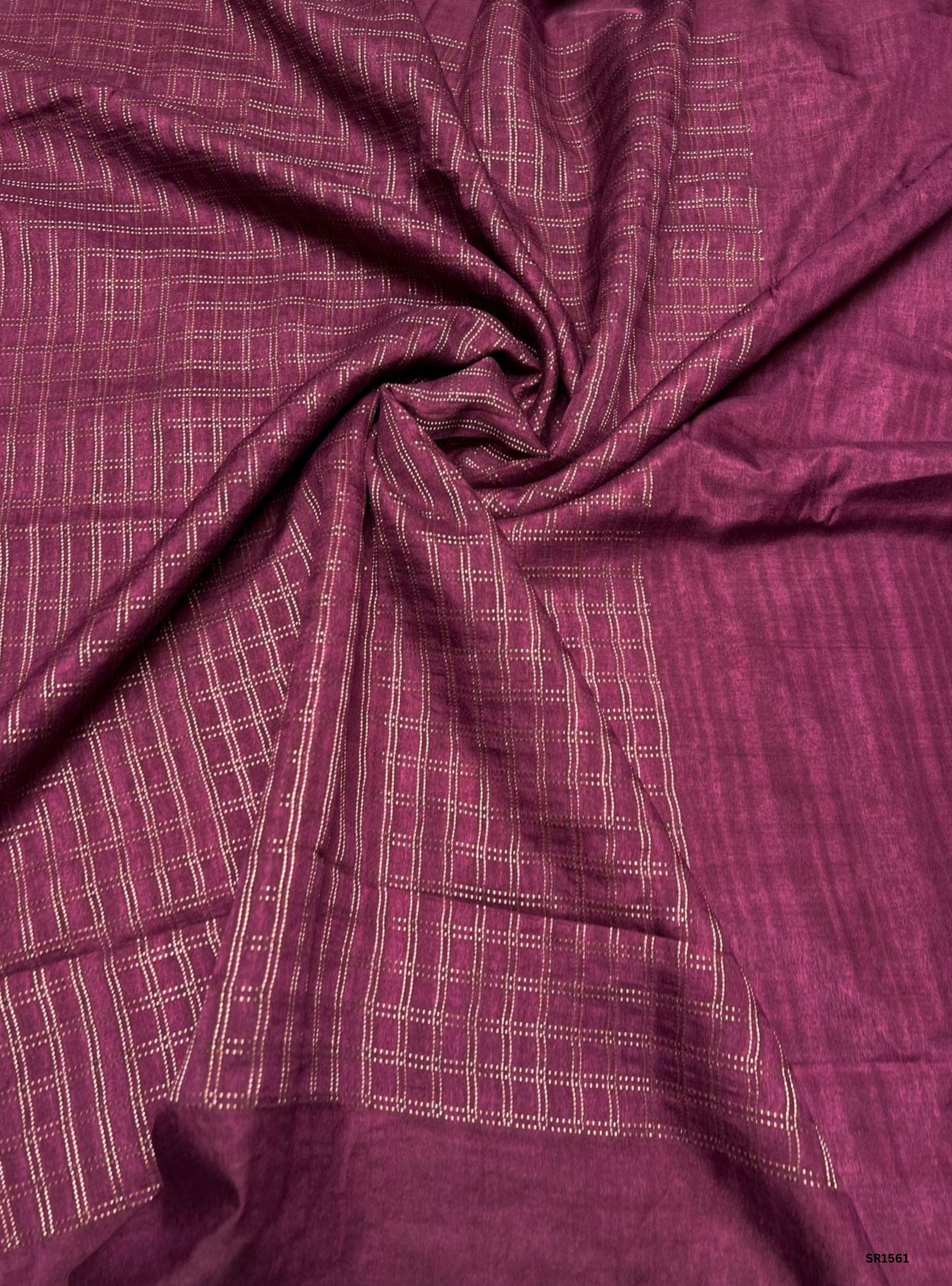 Magenta - Moonga Tussar Saree