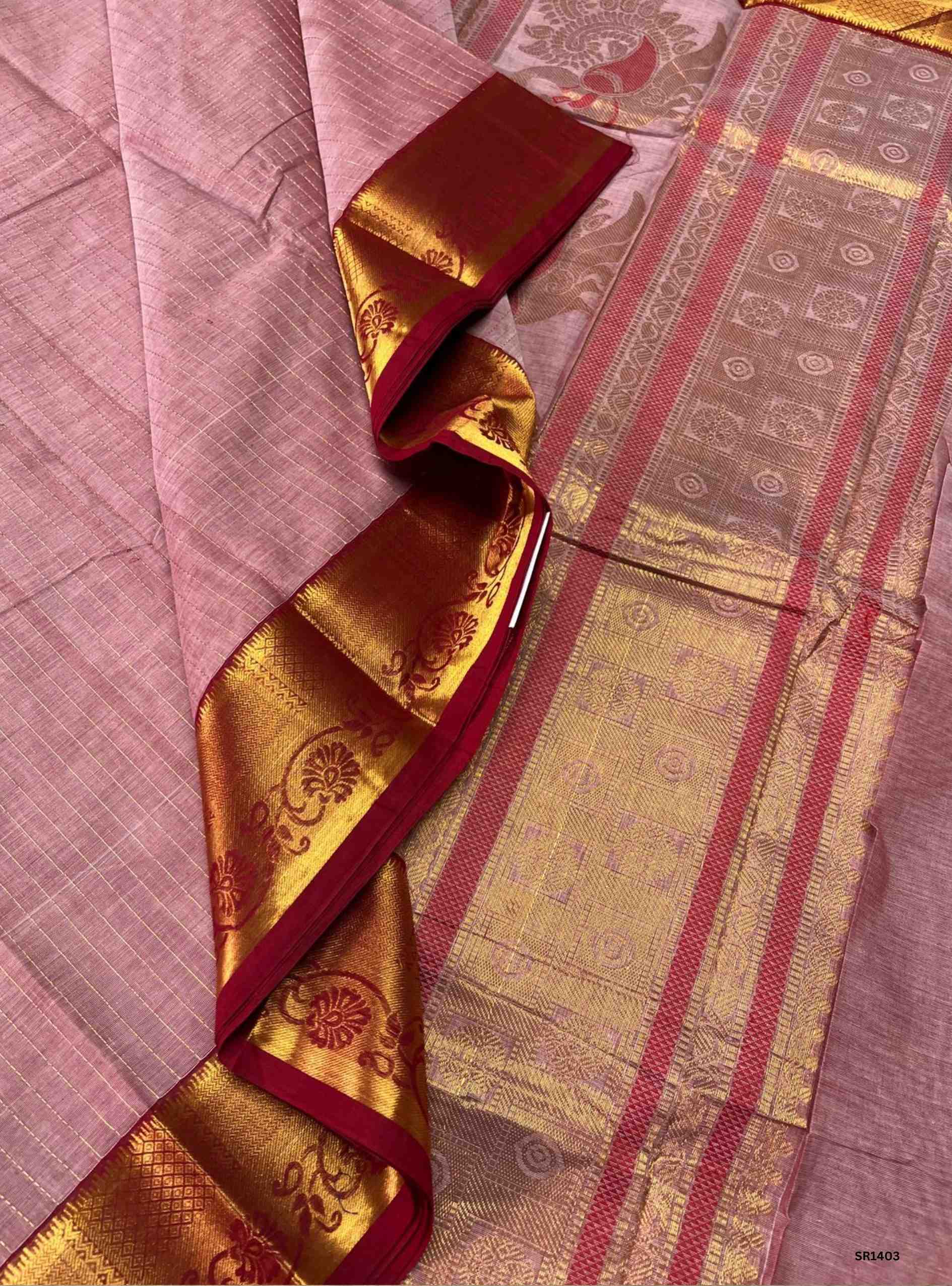 Pink & Red - Kanchi Cotton Saree