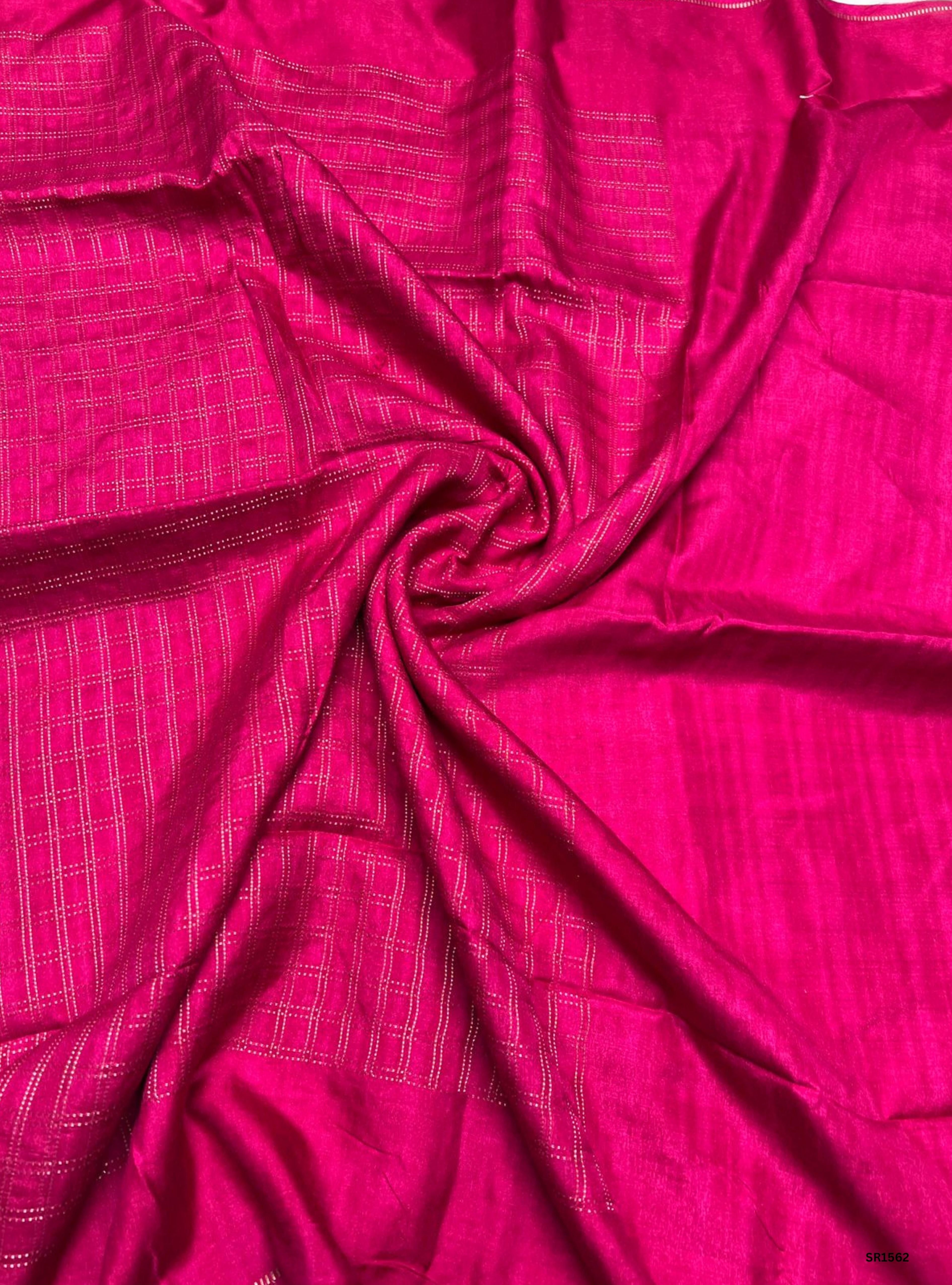 Pink - Moonga Tussar Saree