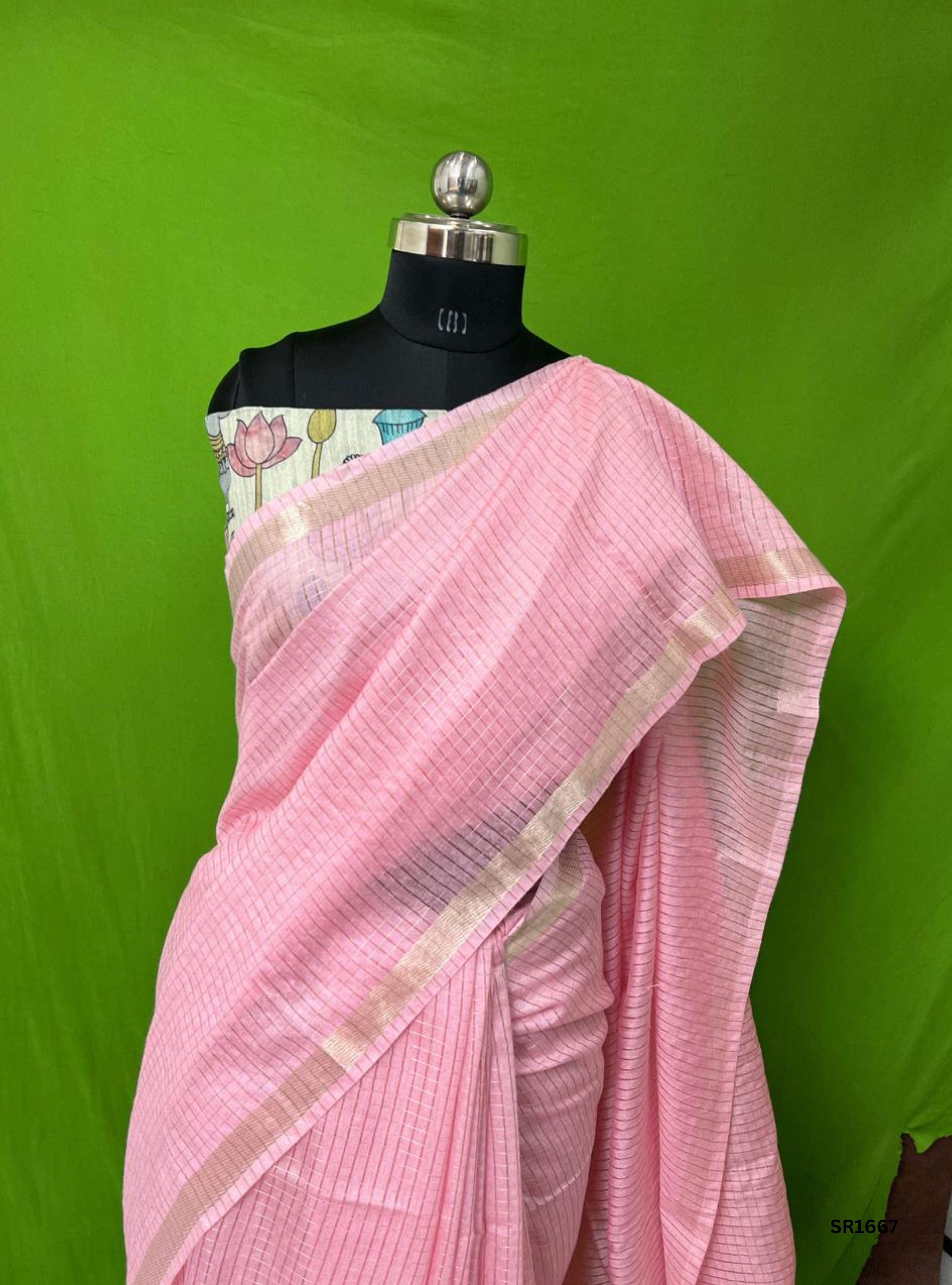 Baby Pink - Moonga Silk  Saree