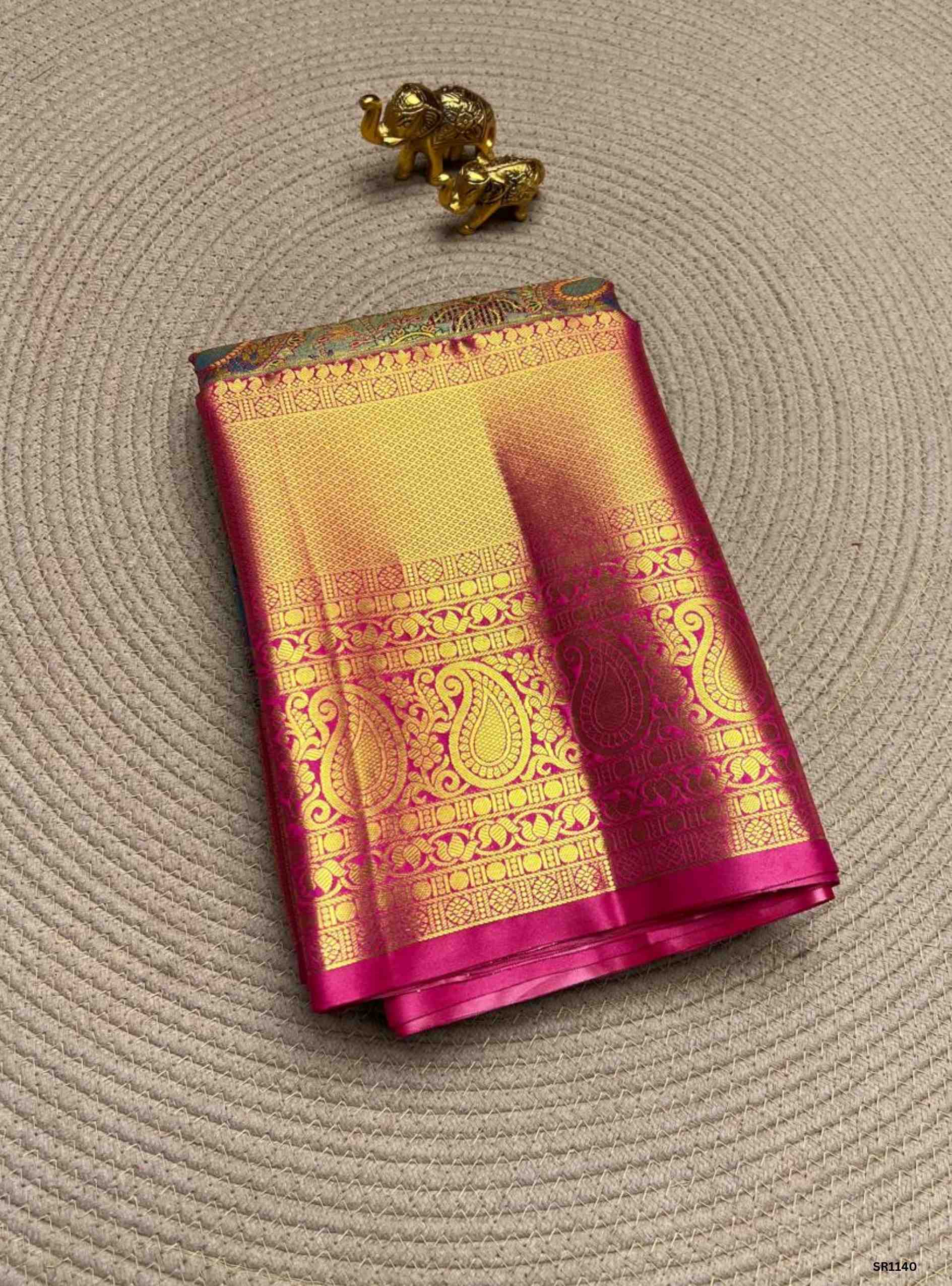 Multi Color & Pink - Semi Silk Saree