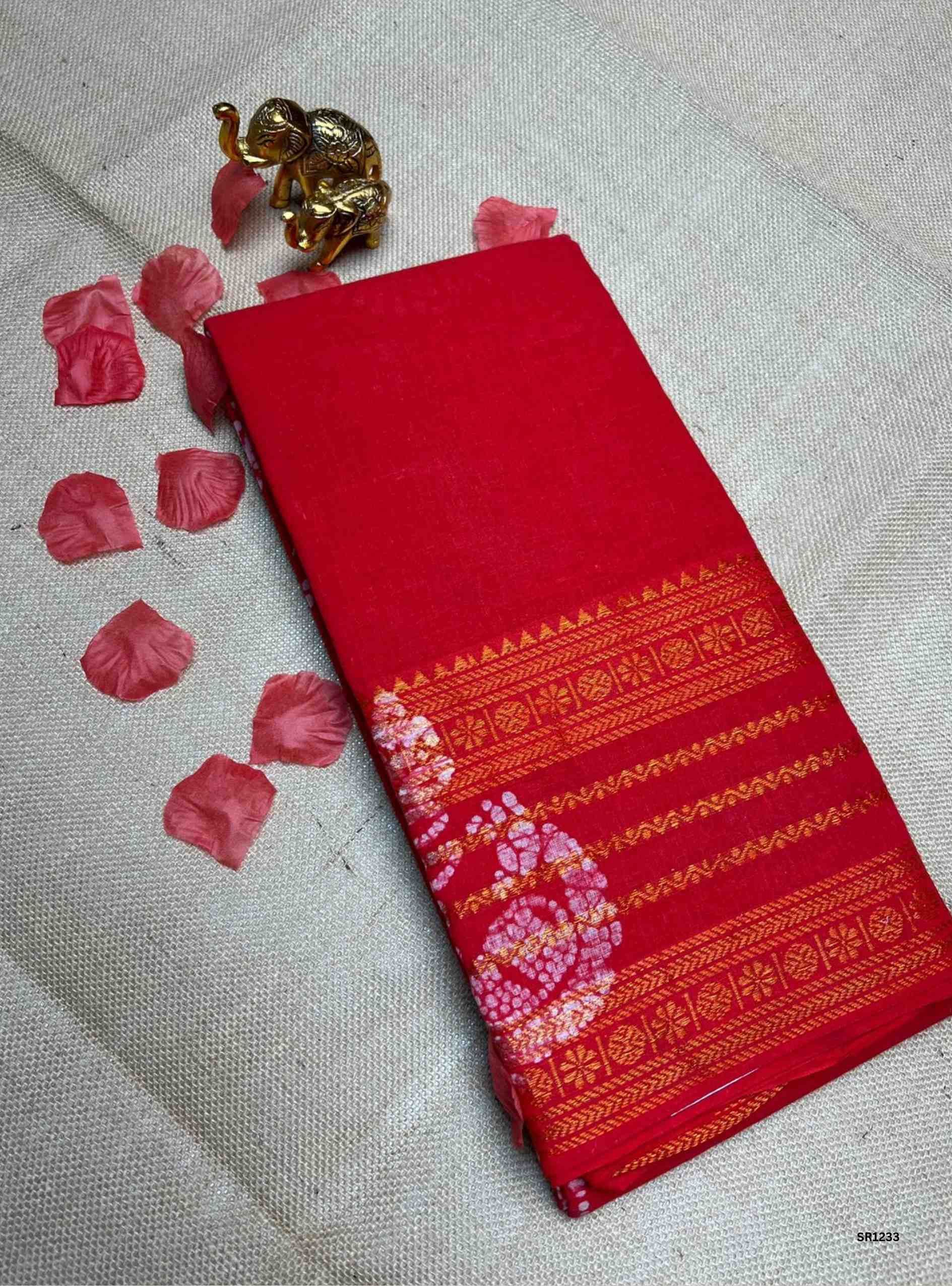 Red - Wax Chungudi Cotton
