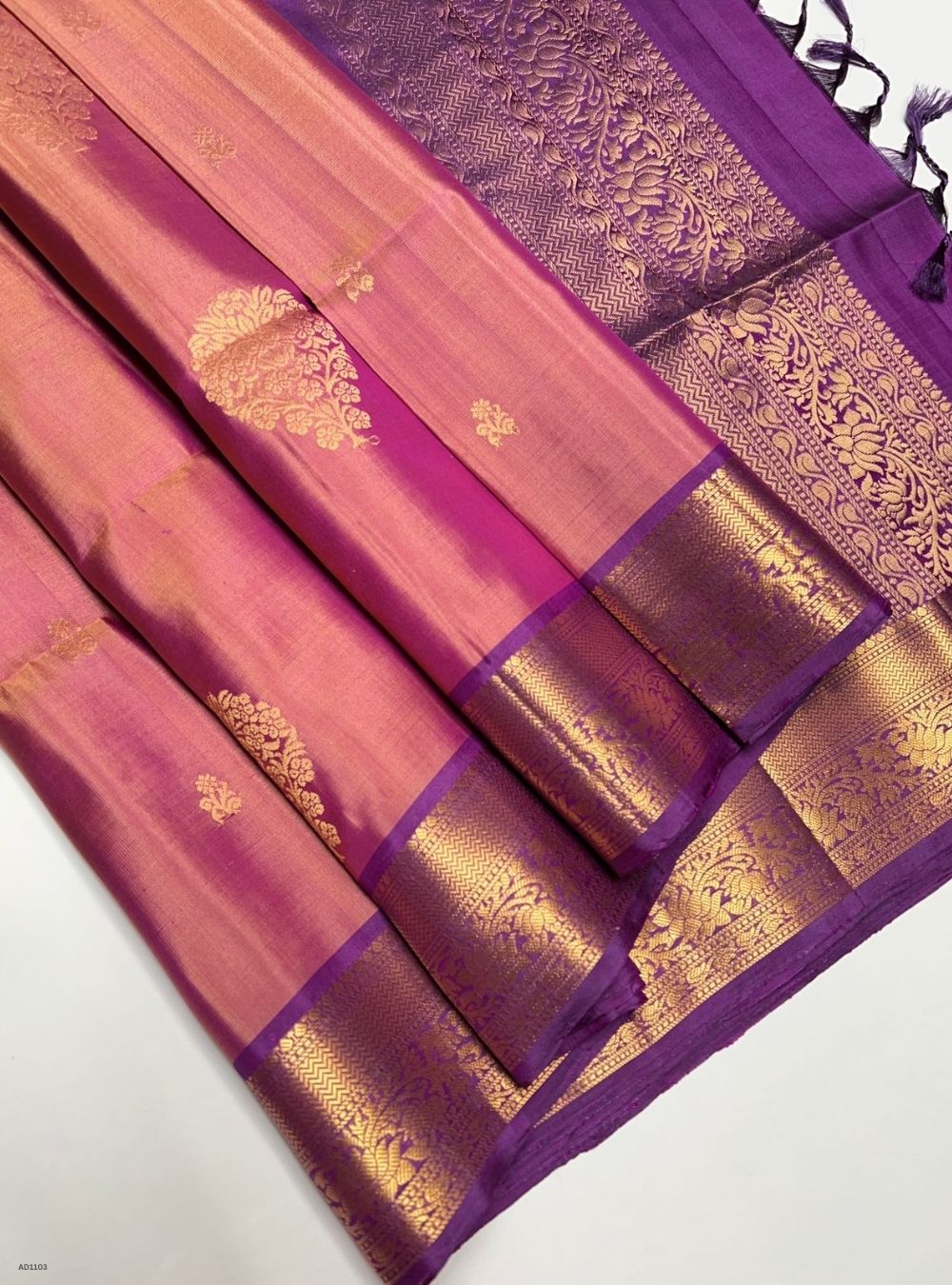 Dusty Rose & Lavender - Soft Silk Saree